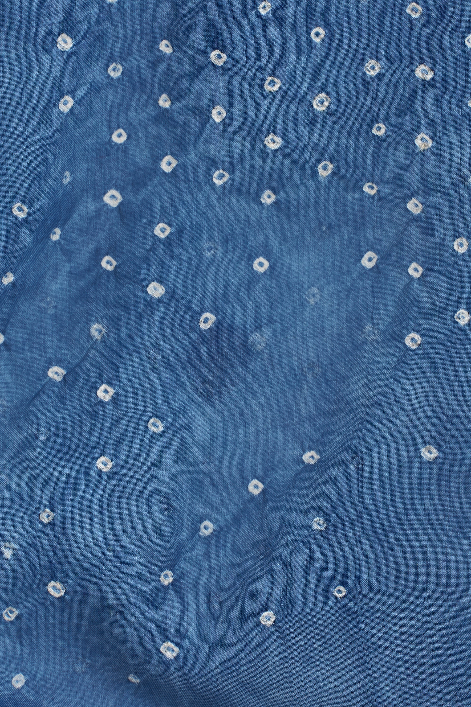INDIGO SILK HAND PAINTED WITH BANDHANI UNISEX SHIRT