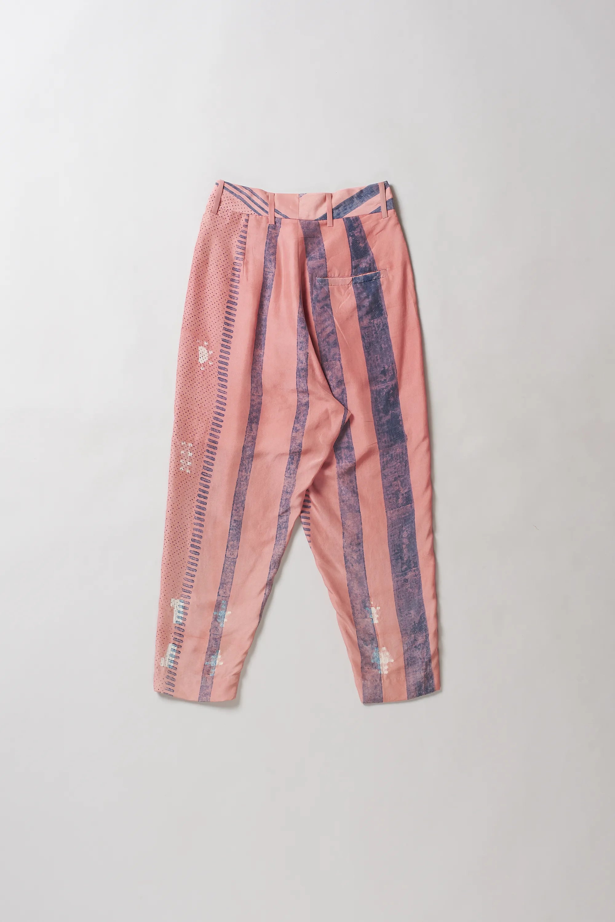 Chalk Pink Shibori Soft Silk Women Trouser