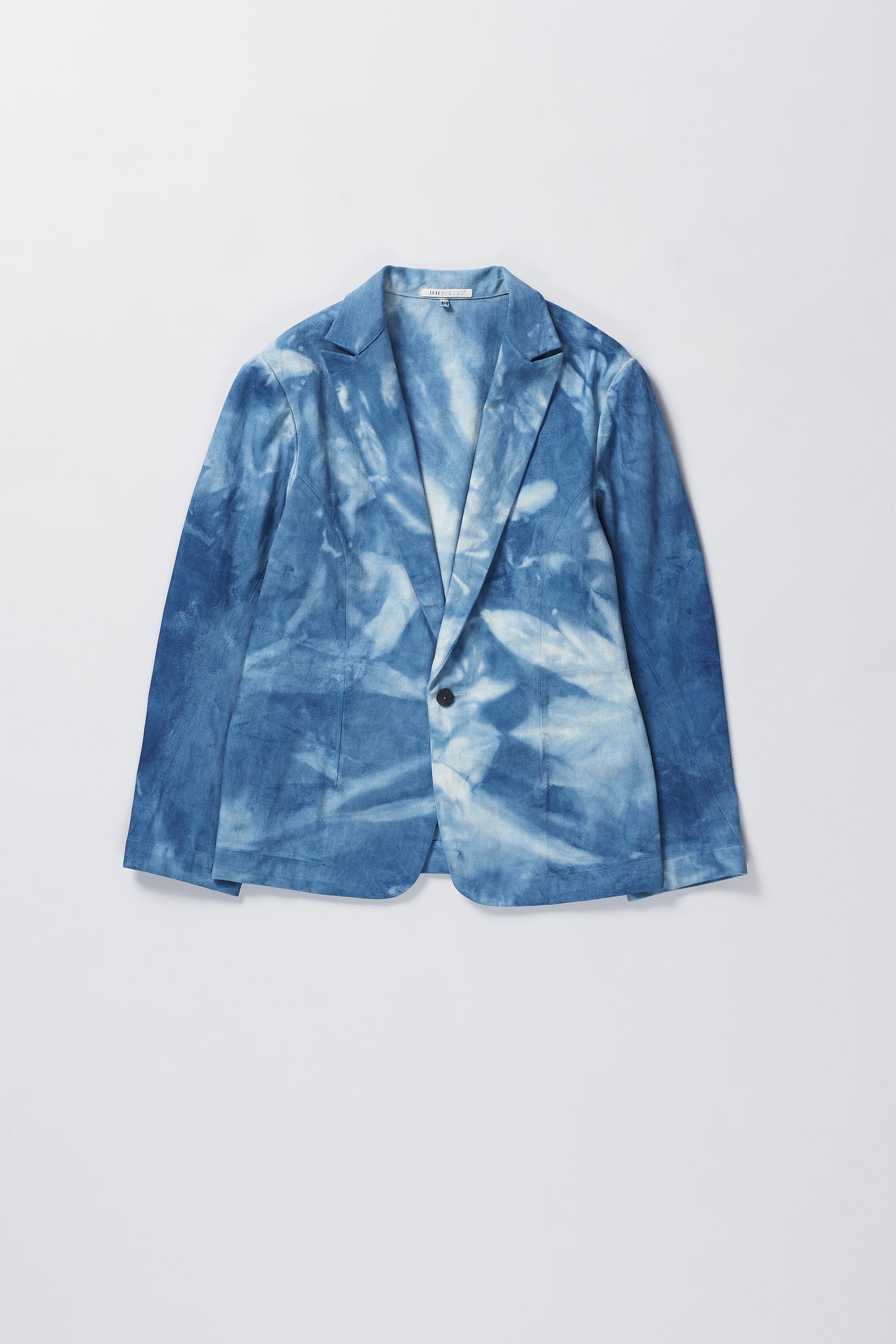 MEDIUM INDIGO WASHED HANDWOVEN DENIM JACKET DEOXIDISED