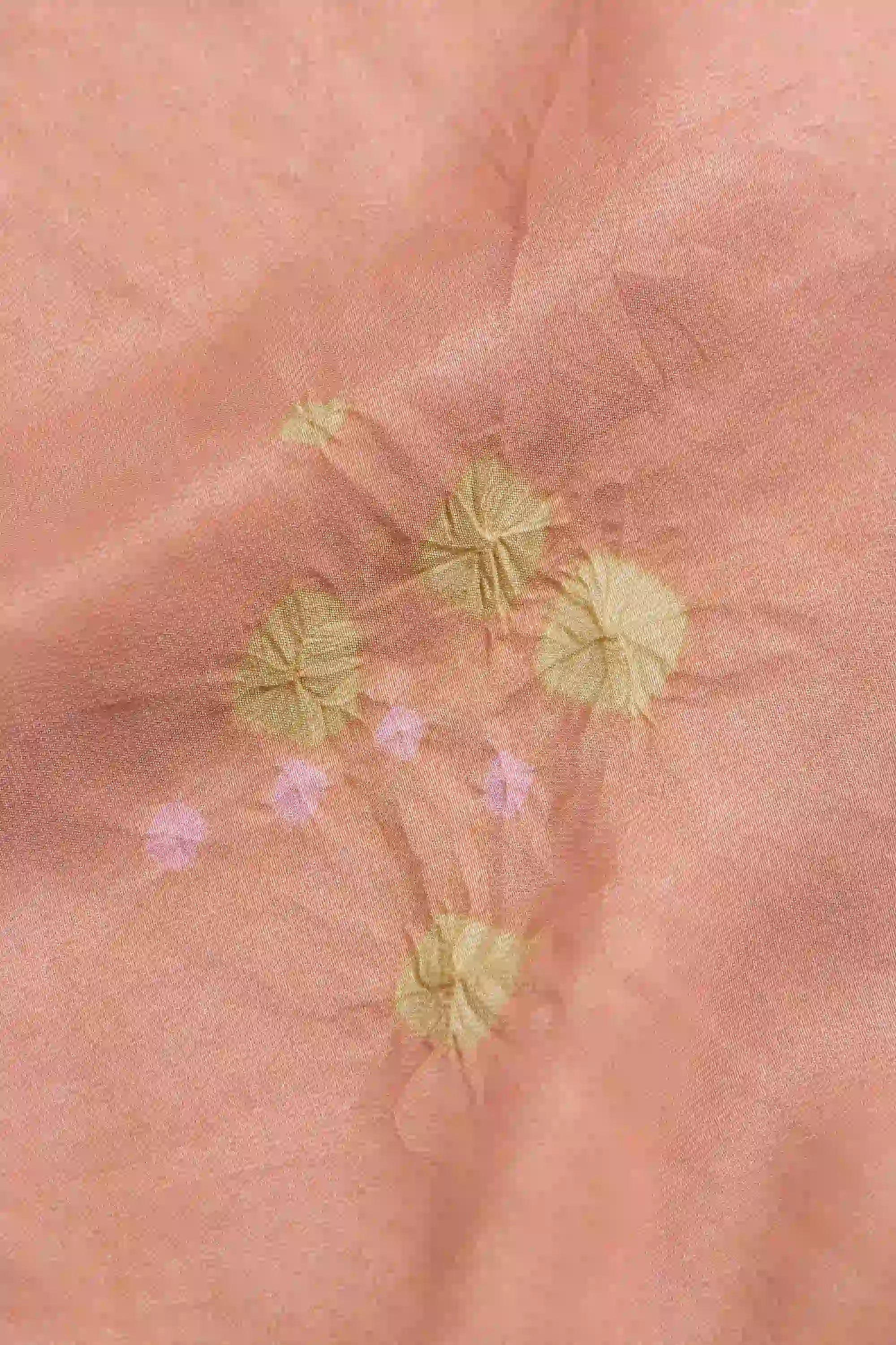 Peach Bandhani Silk Square Scarf