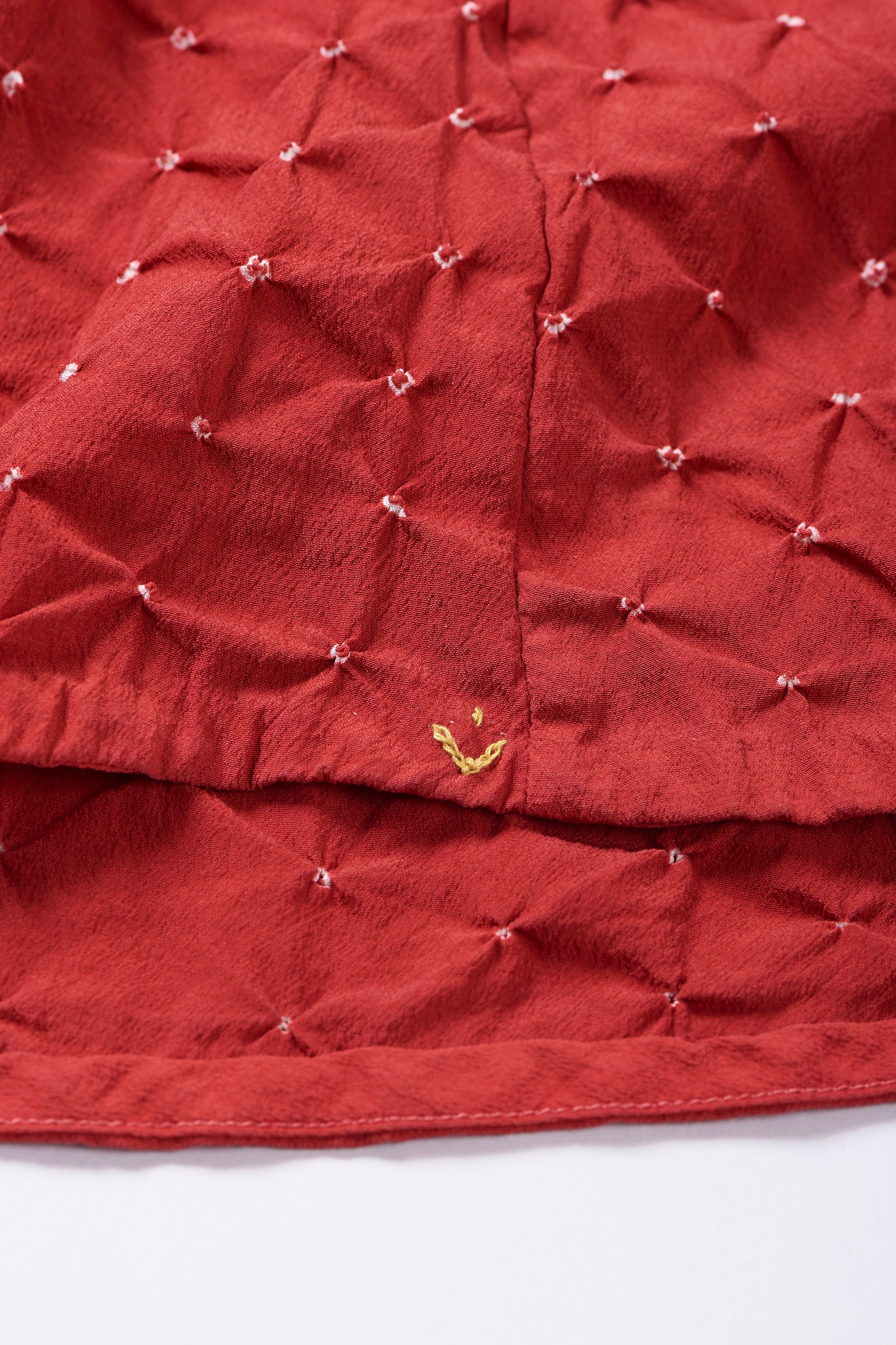 RED SILK BANDHANI DRESS