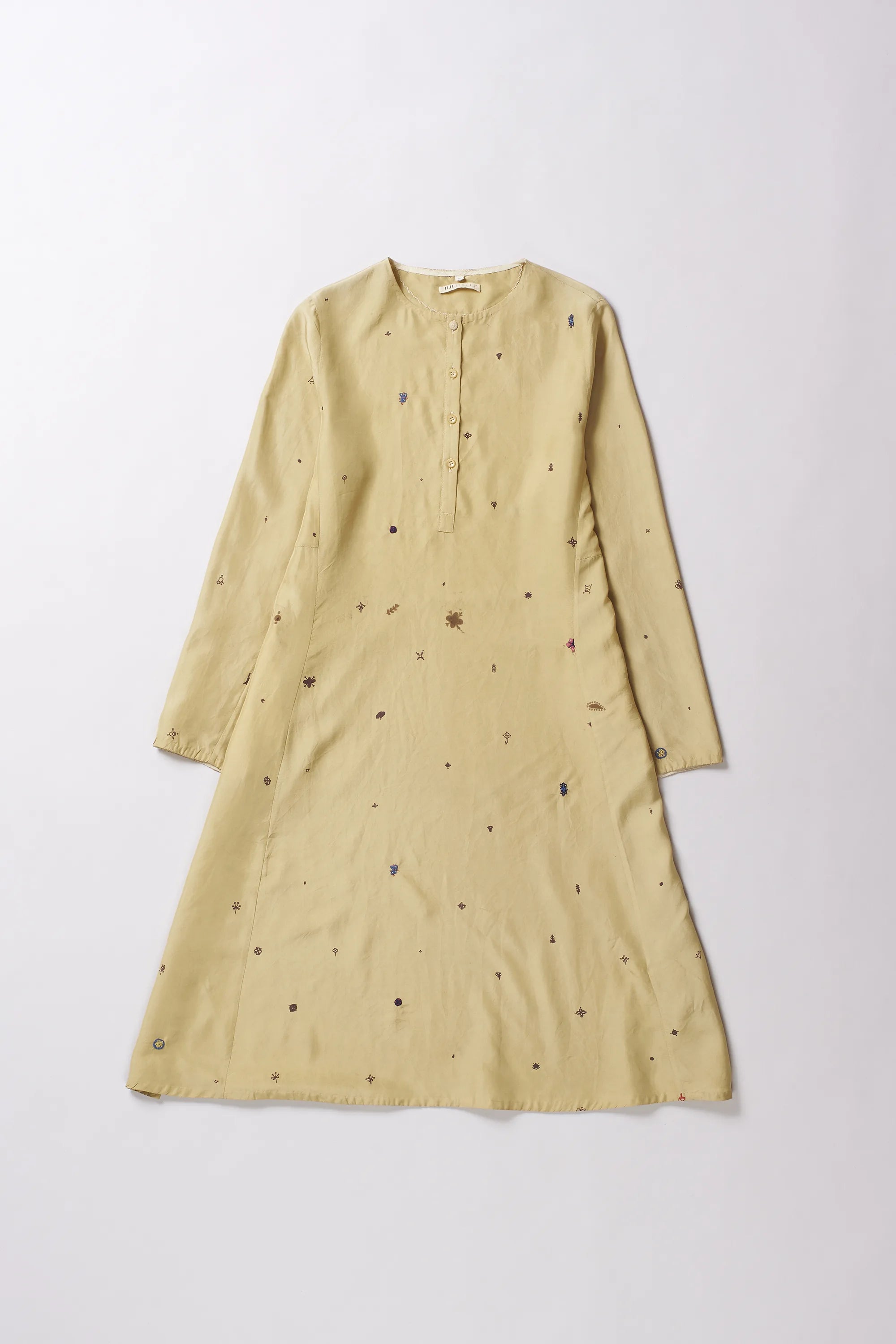 Bandhani Silk Dress In Whiskey Gold