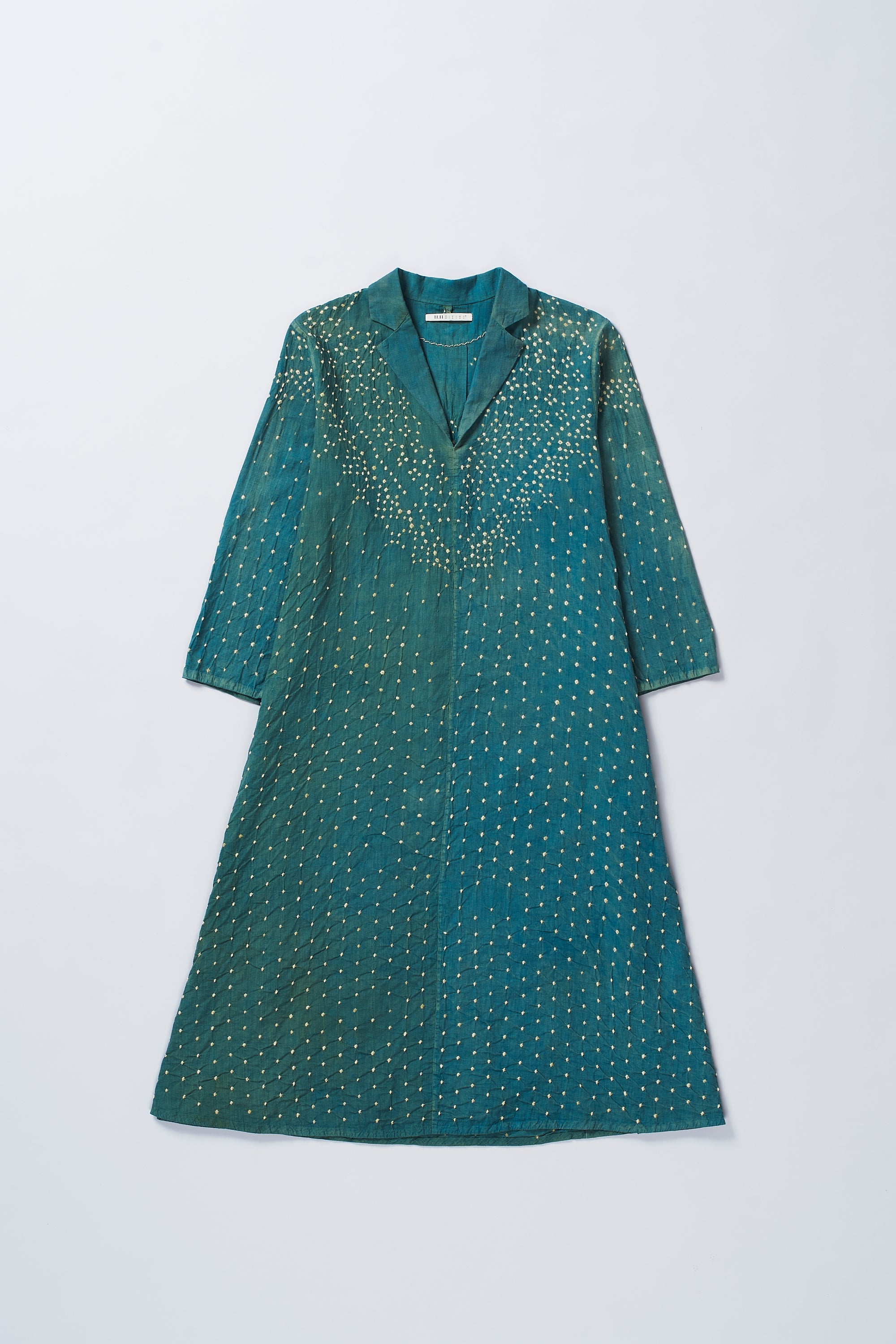 BOTTLE GREEN BANDHANI DRESS