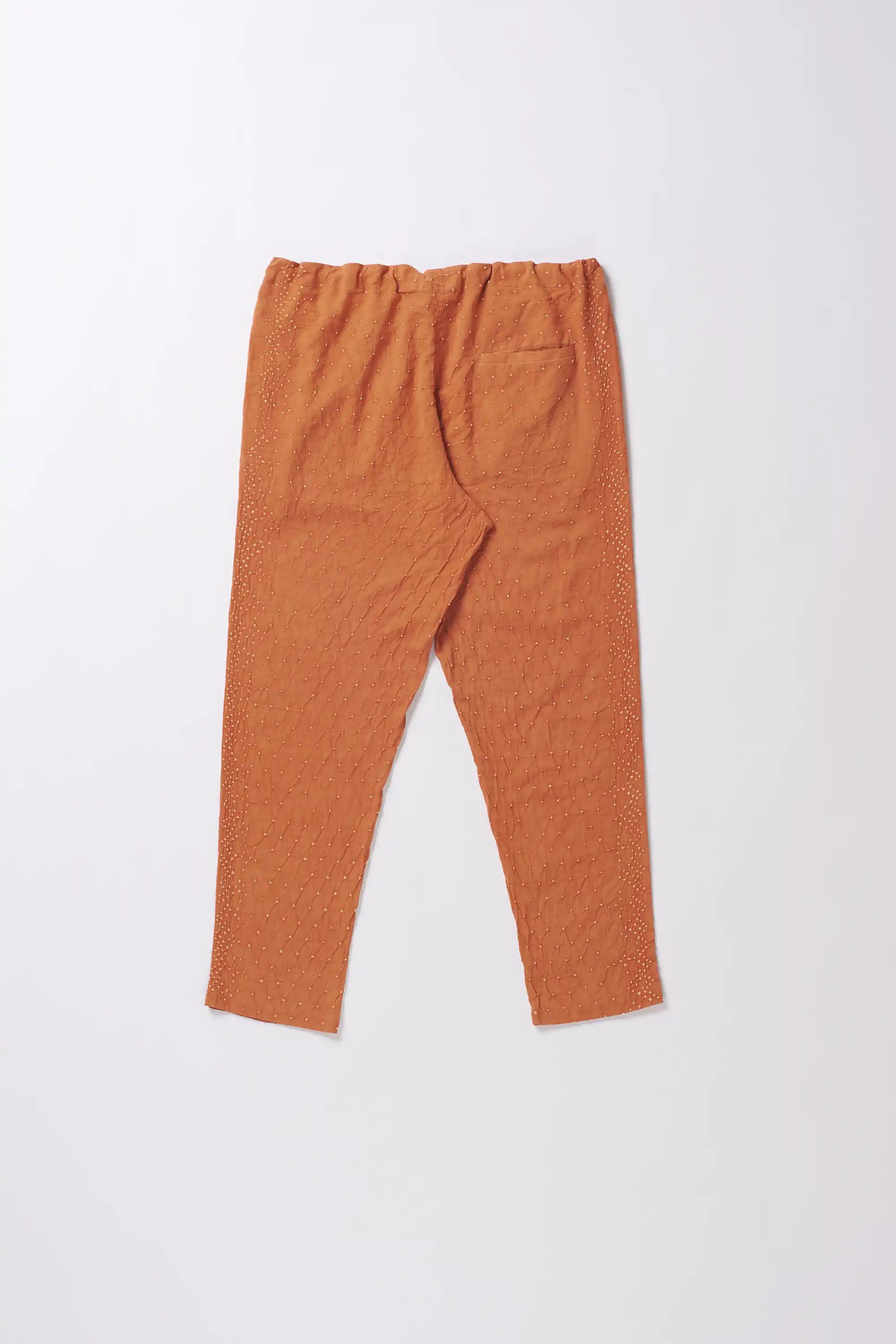 Sunset Orange Cotton Drawstring Pant