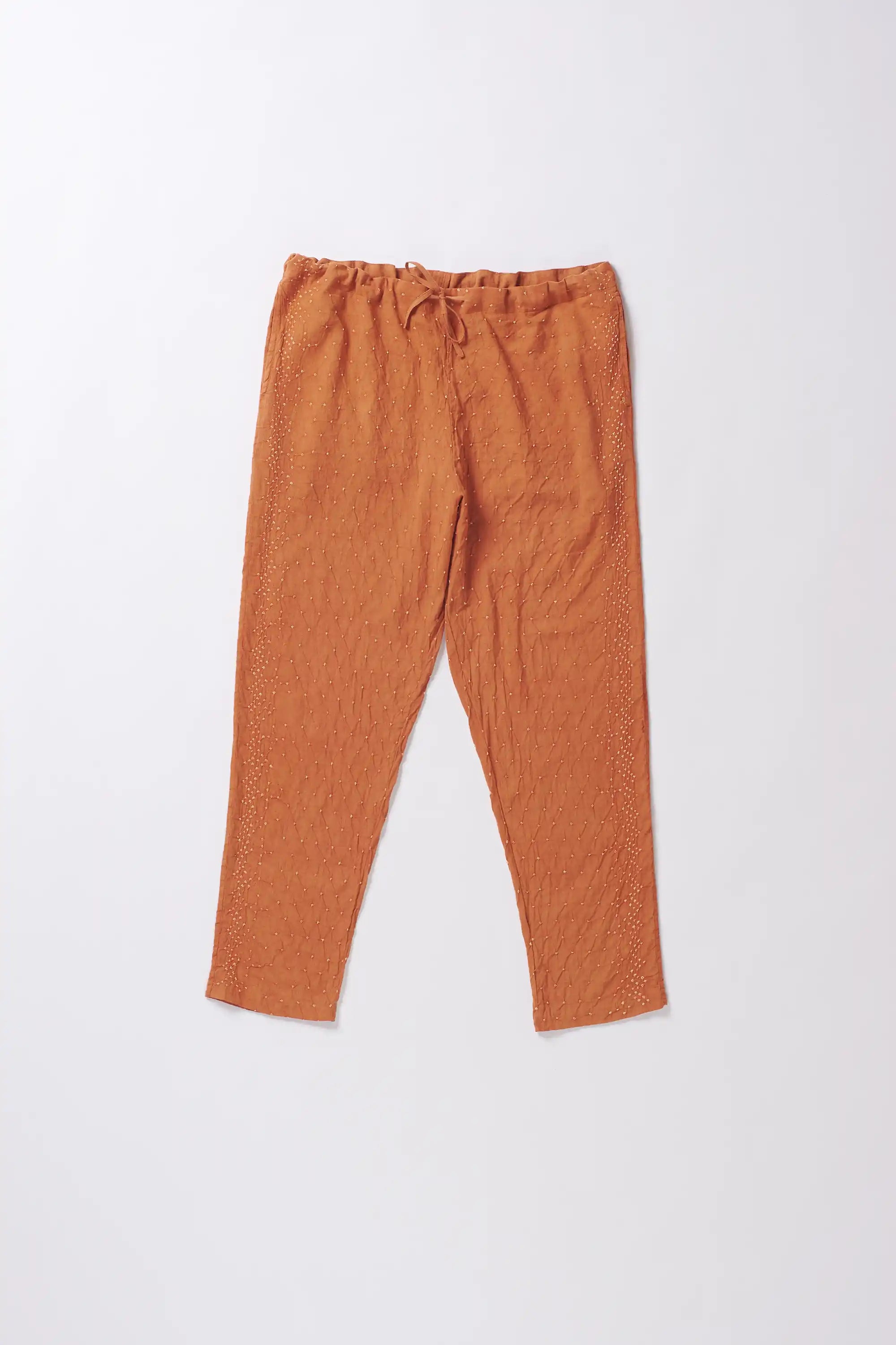 Sunset Orange Cotton Drawstring Pant