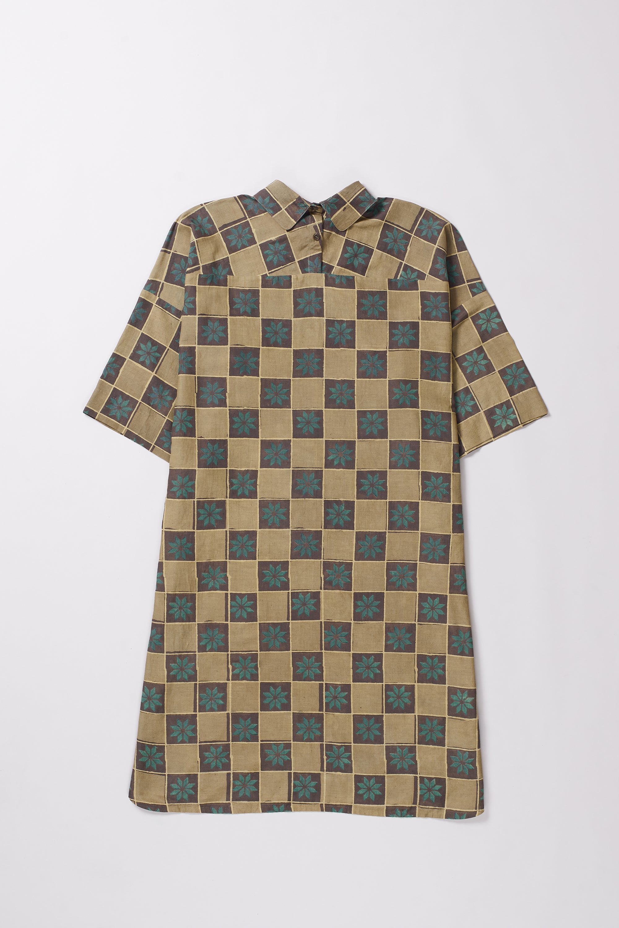 ATTHANGUDI TILE INSPIRED BLOCK PRINTED DRESS