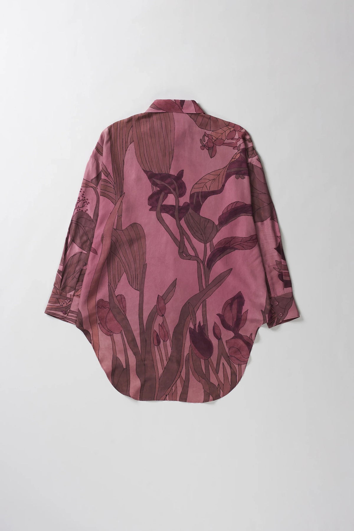 Silk Unisex Shirt in Sappan Fuschia