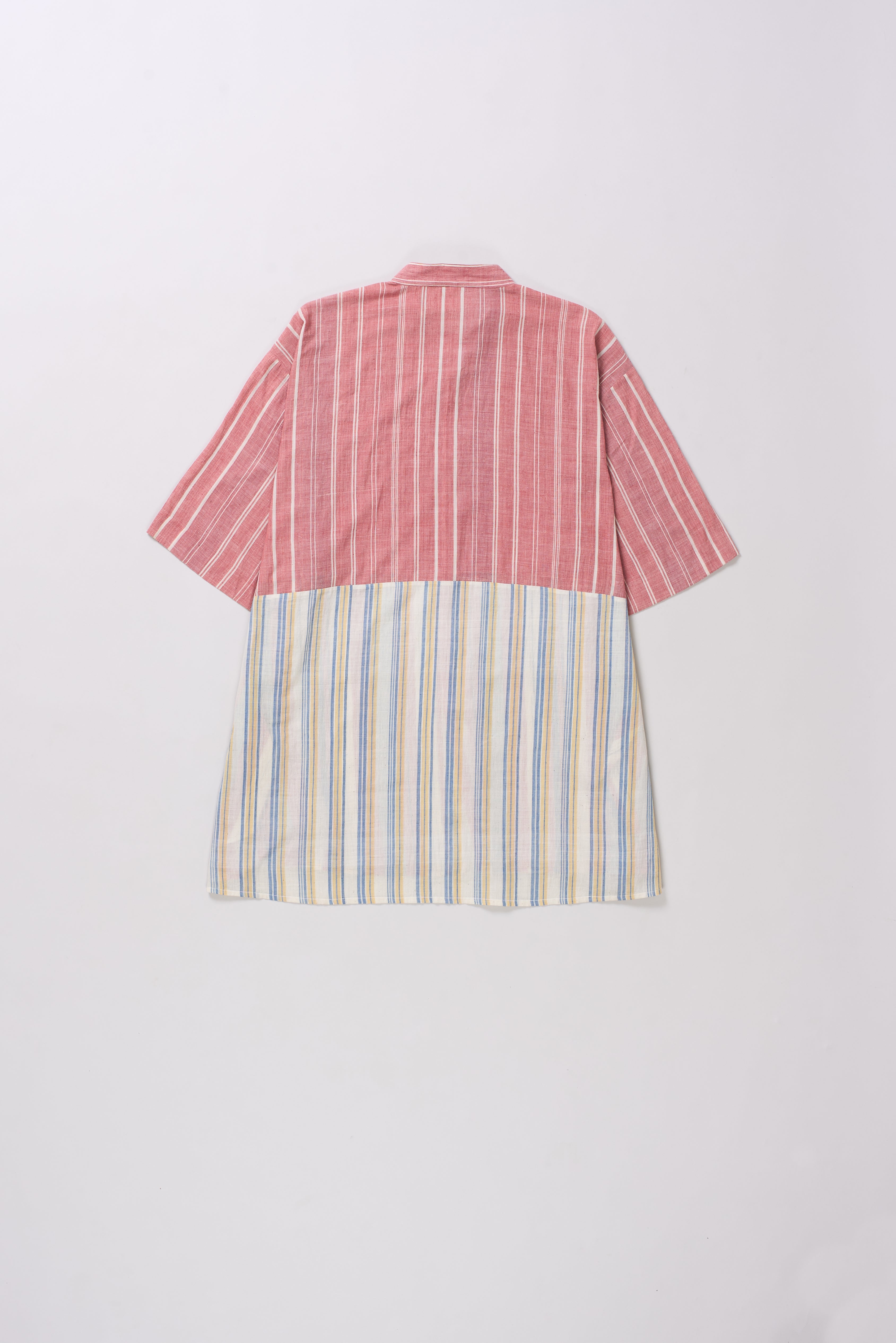 MULTI-COLOUR YARN DYED PATCHWORK STATEMENT SHIRT