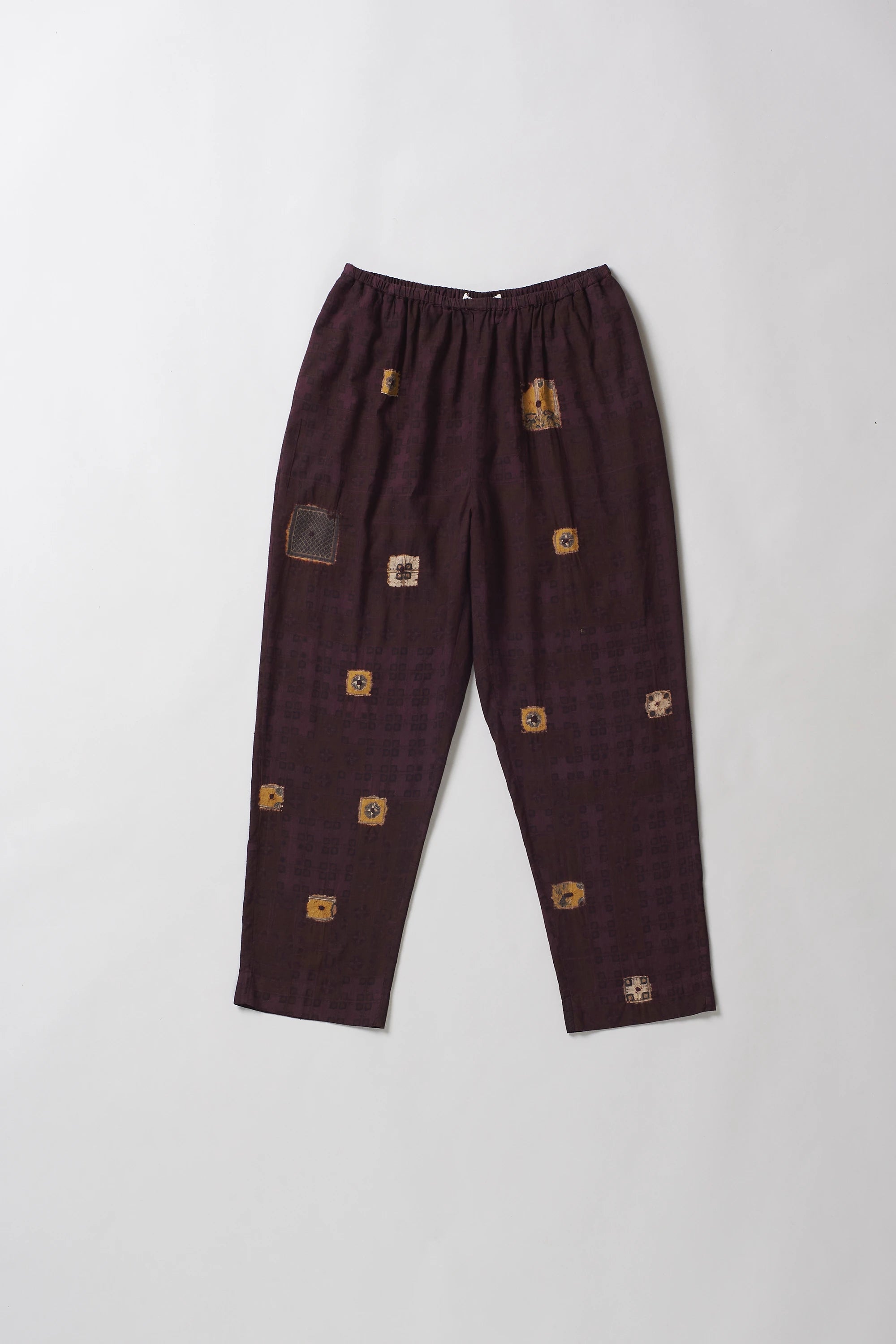 Purple Red Screen Printed Pant