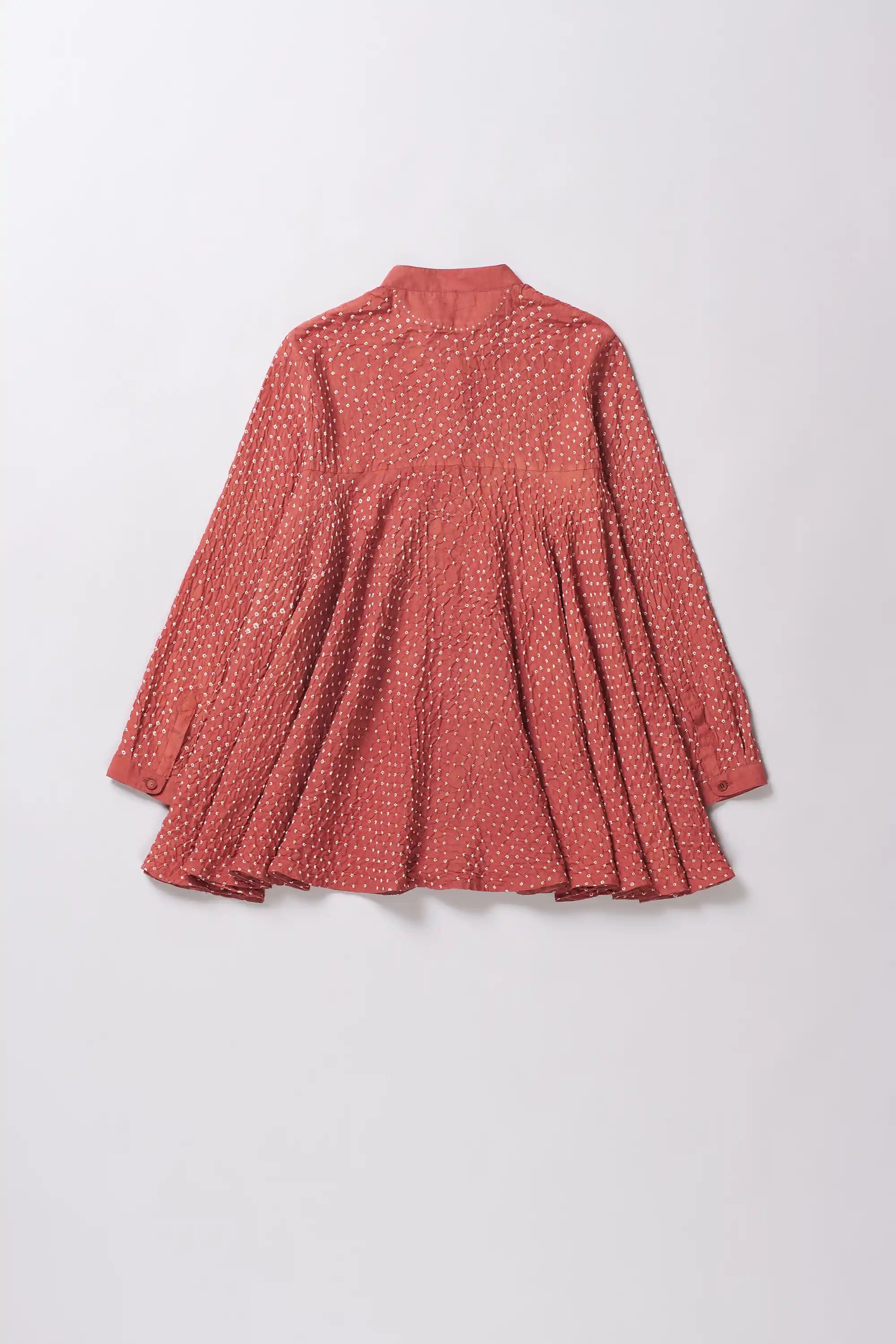 Rouge Pink Flared Cotton Silk Women Shirt