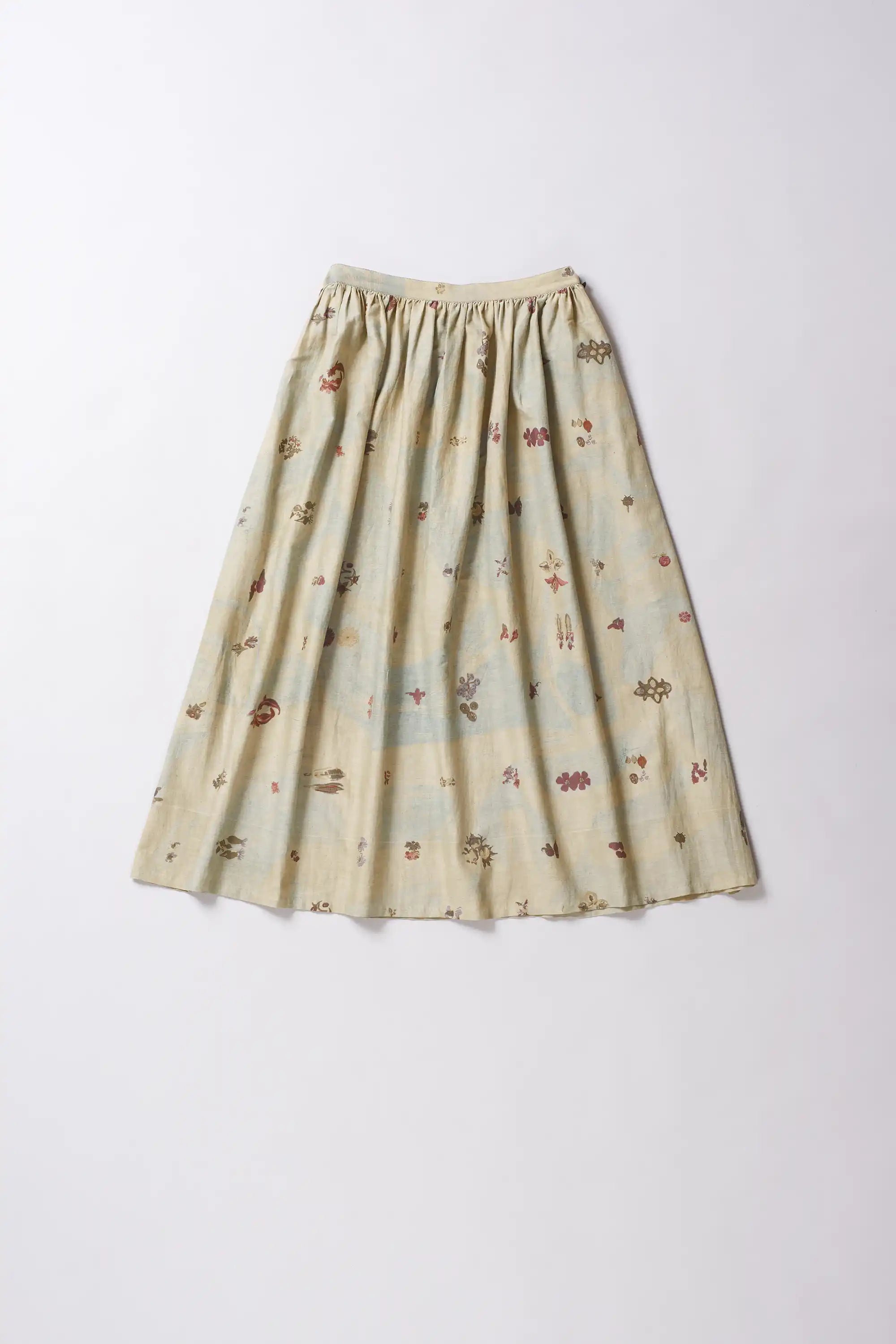 Cotton Silk Blend Screen Print Skirt
