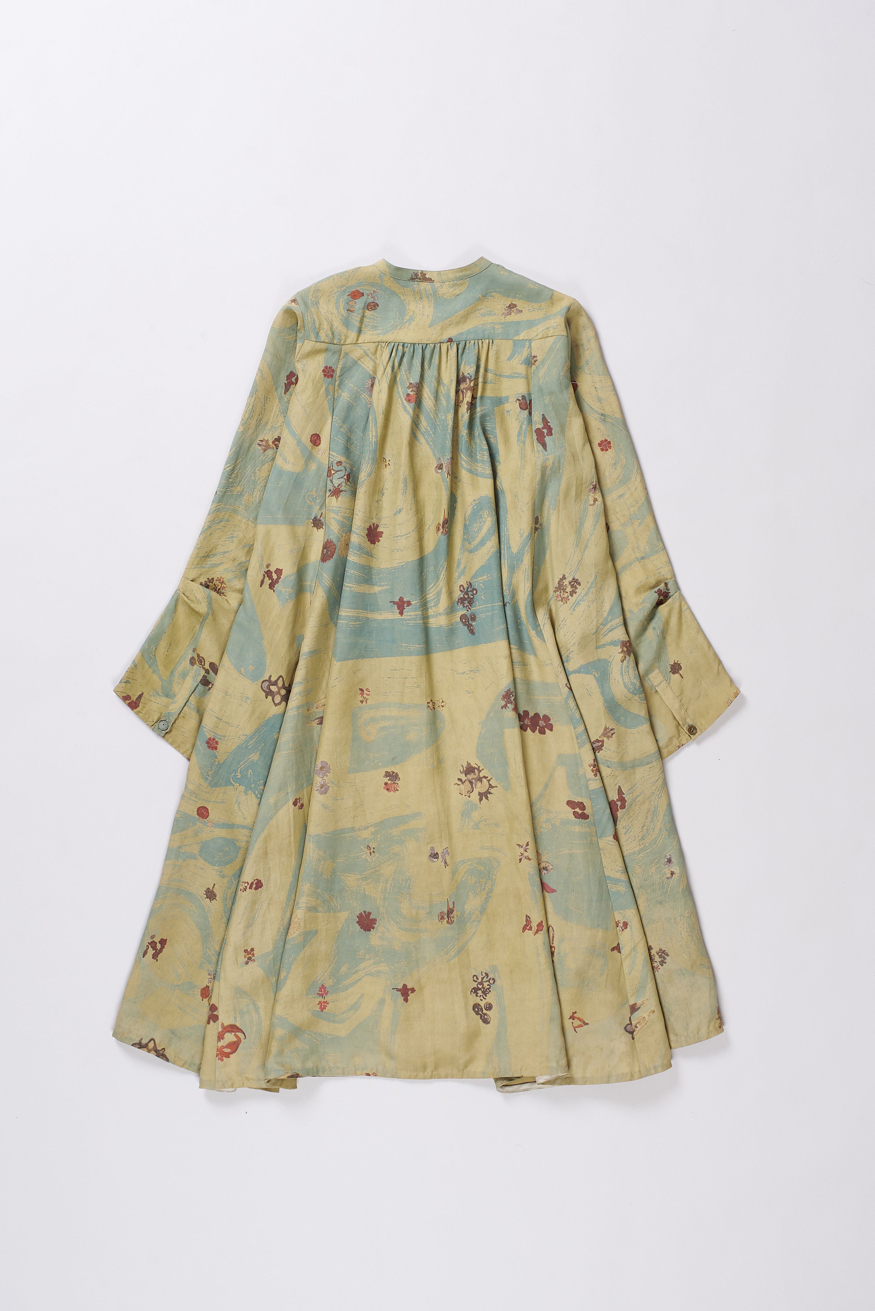 Screen Printed Dress in Ocean blue