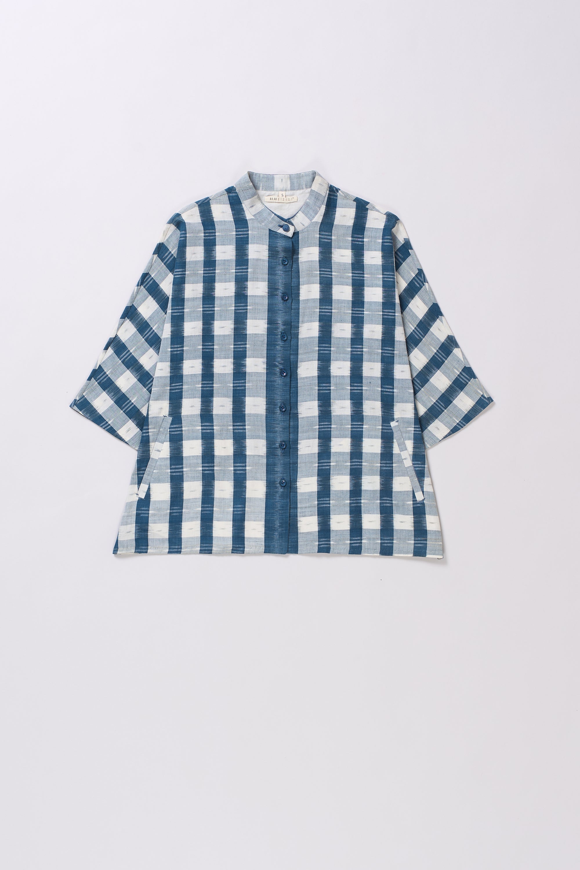 MEDIUM INDIGO STRIPES COTTON SHIRT