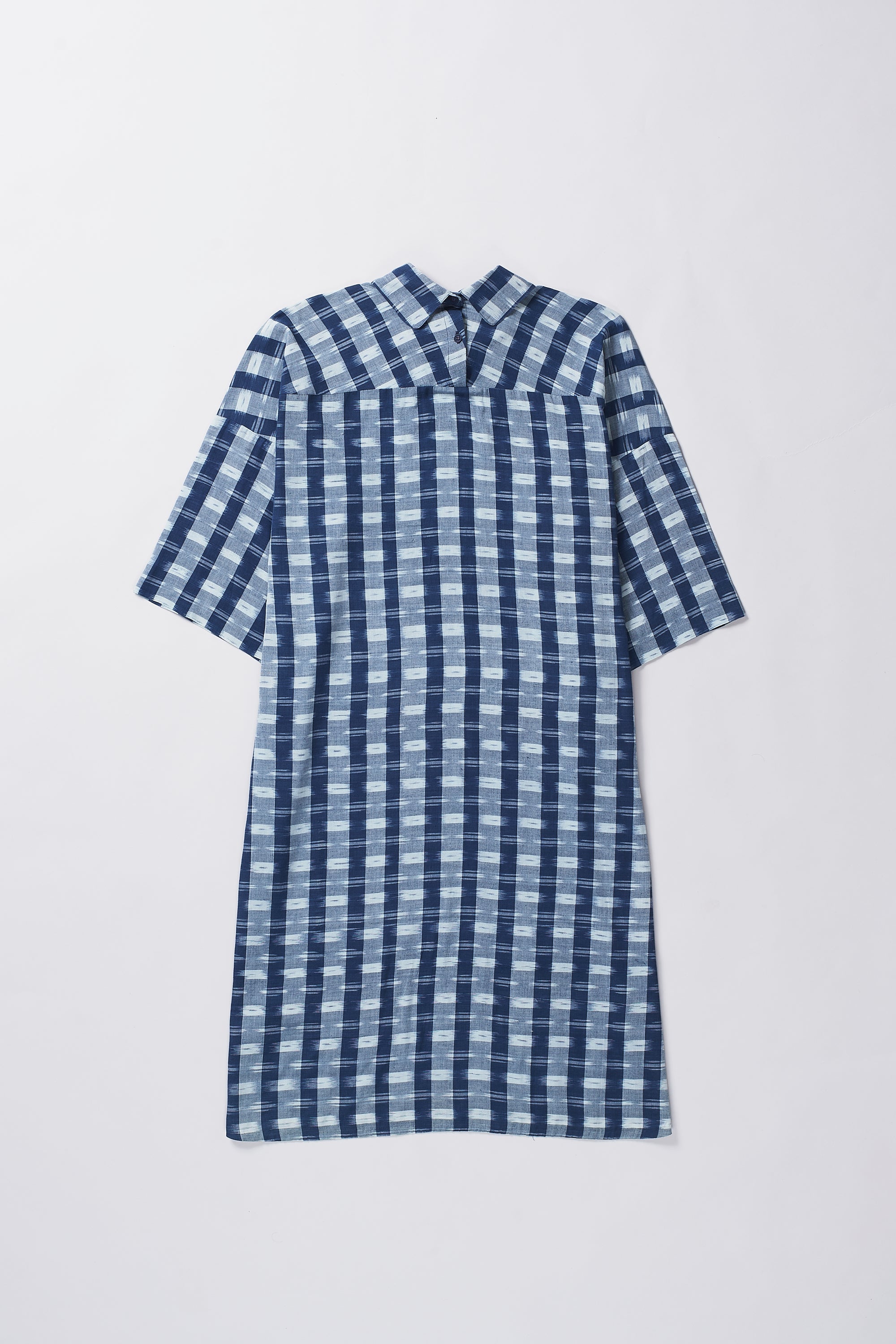 INDIGO STRIPES COTTON DRESS