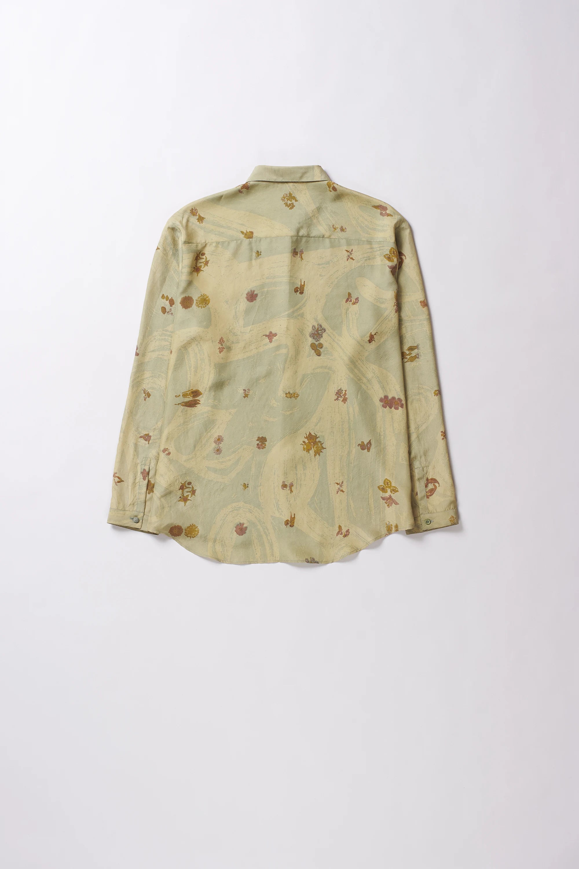 Ocean Blue Screen Printed Silk Shirt