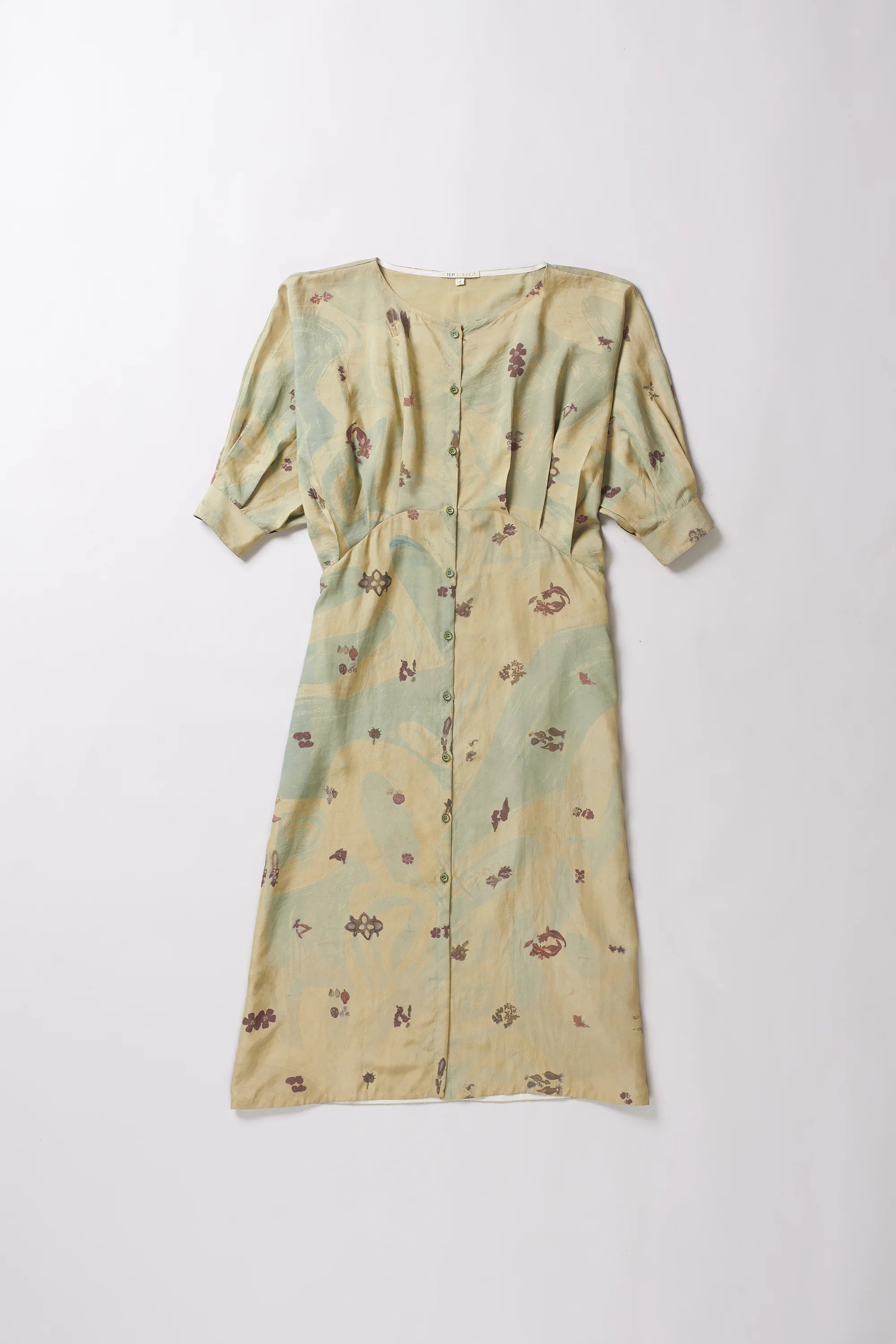 Ocean Blue Screen Printed Silk Dress