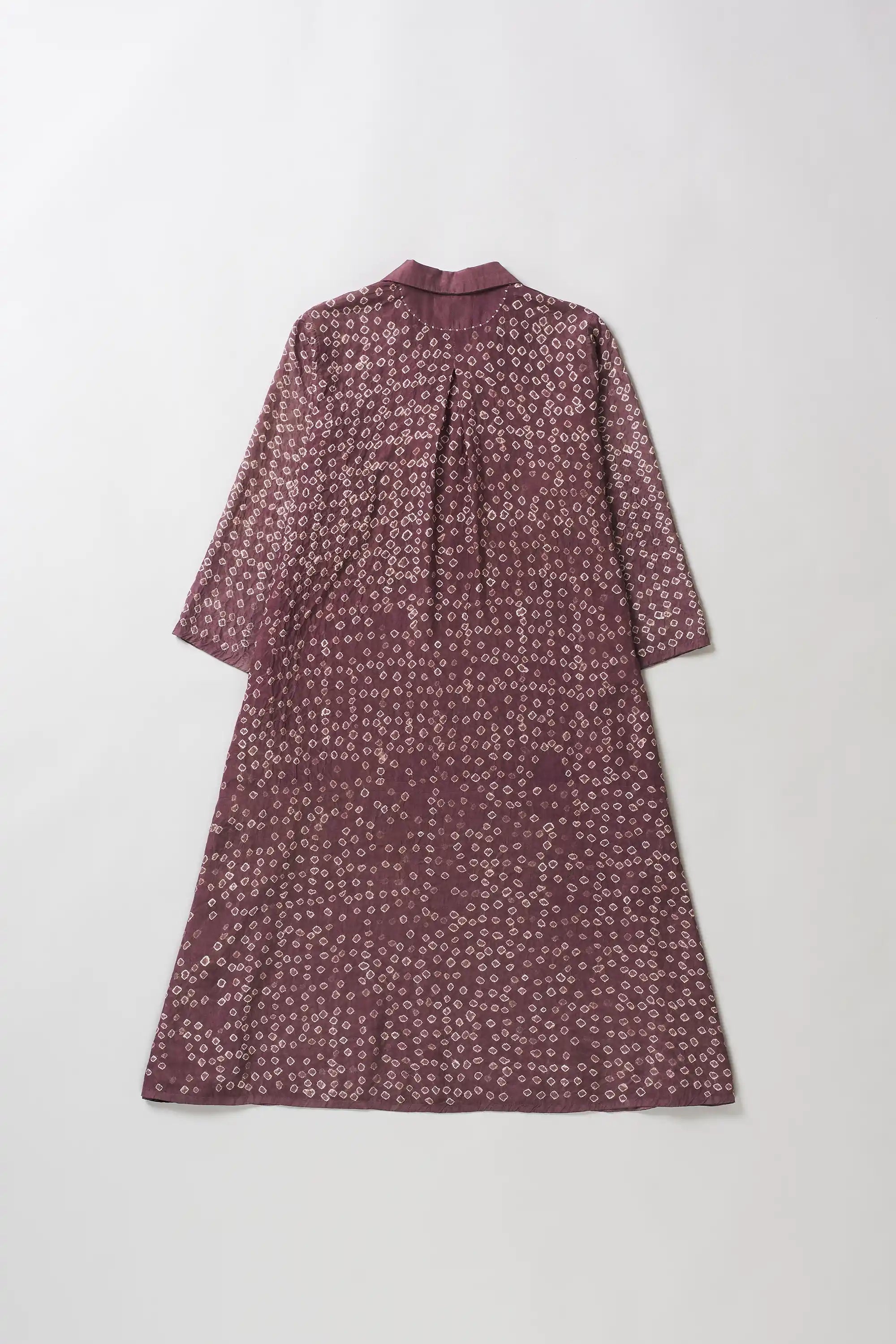 Purple Red Bandhani Silk Women Dress