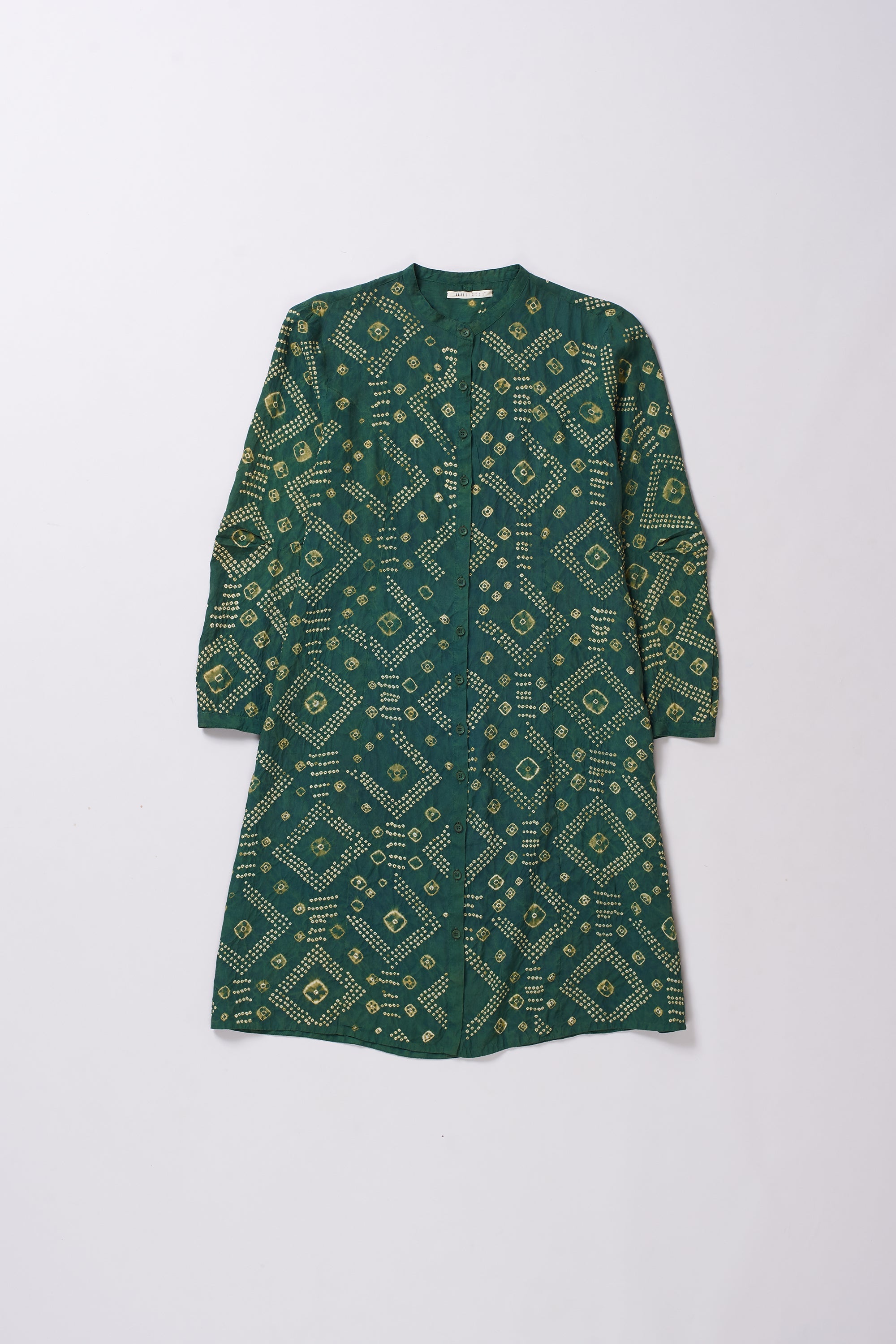 SILK DRESS IN BOTTLE GREEN