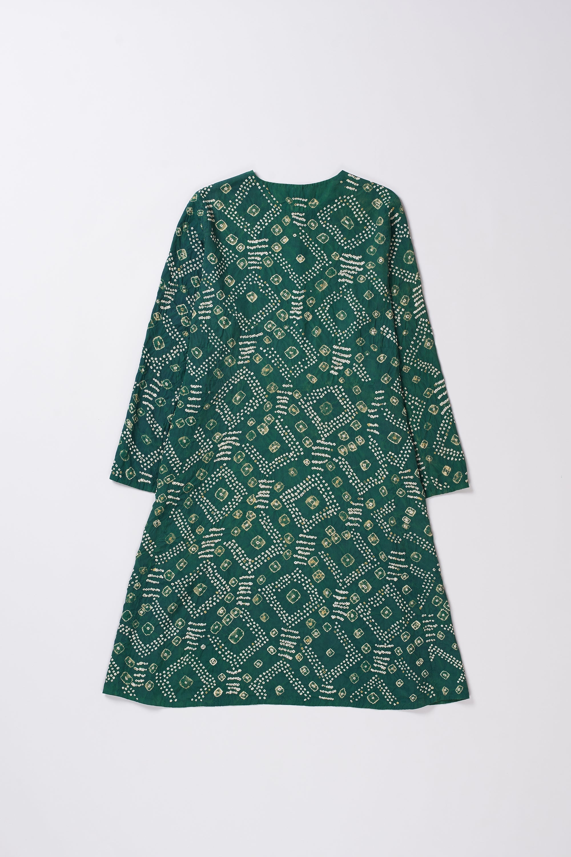 BOTTLE GREEN SILK DRESS