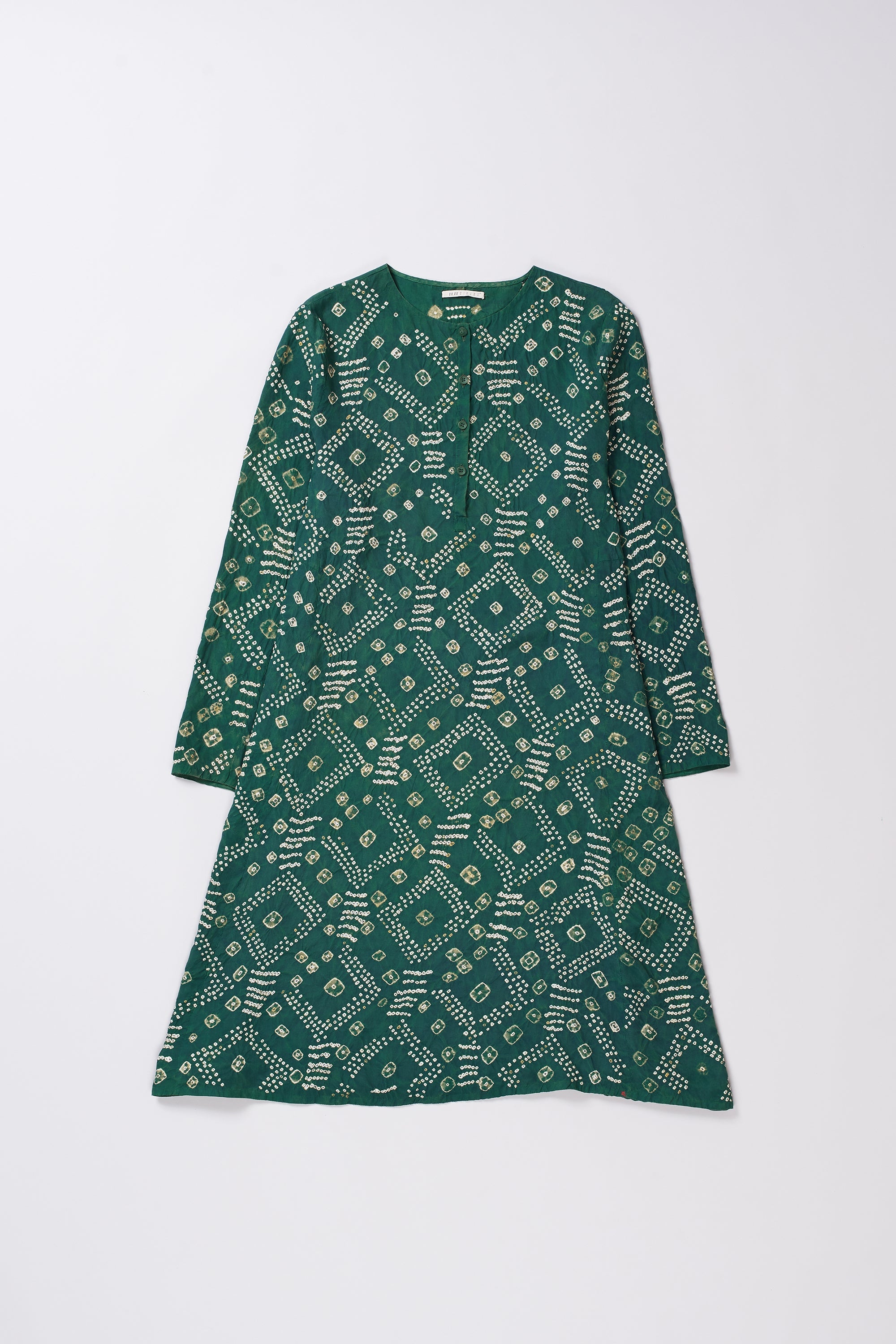 BOTTLE GREEN SILK DRESS