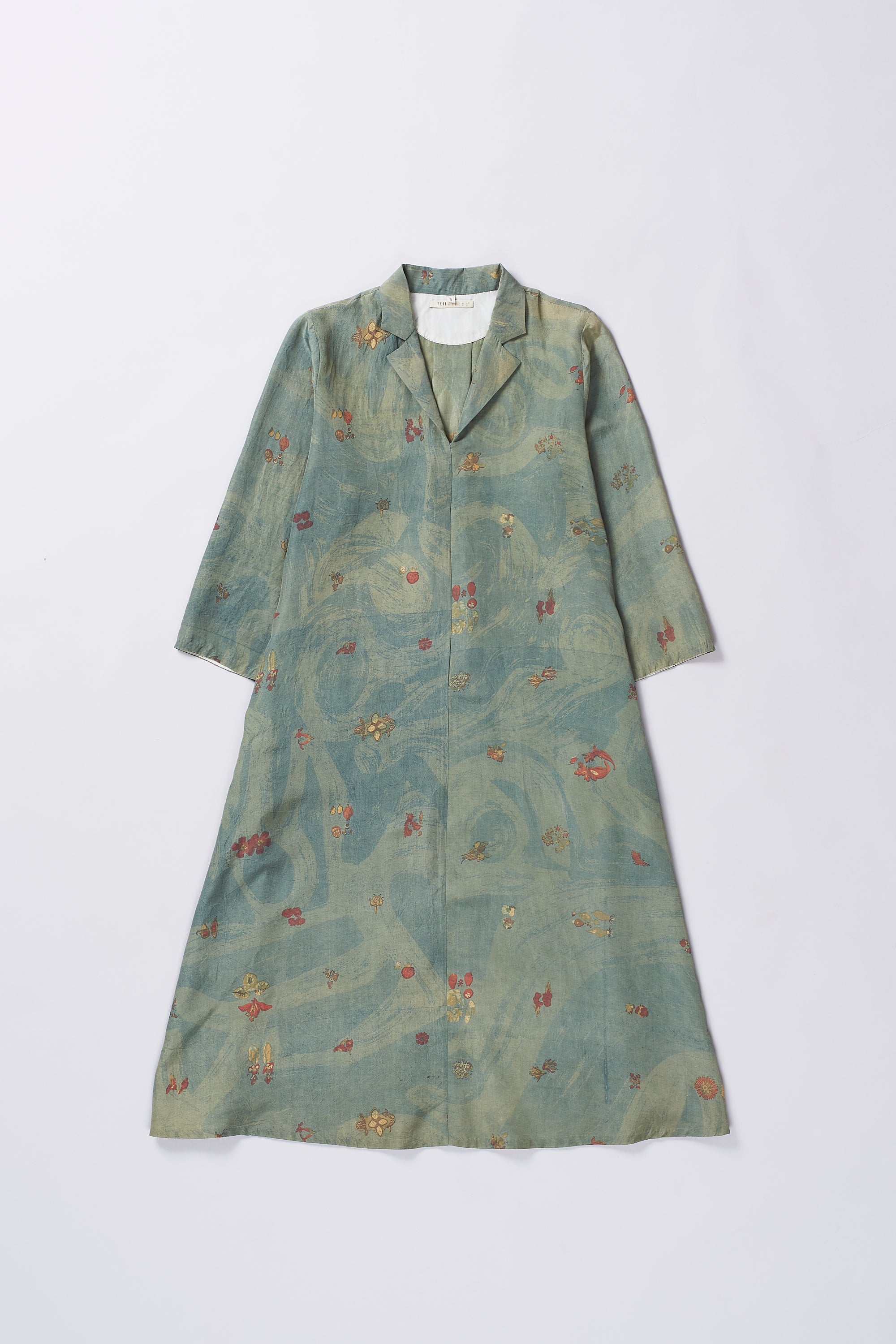 LEAF GREEN SILK BLEND DRESS