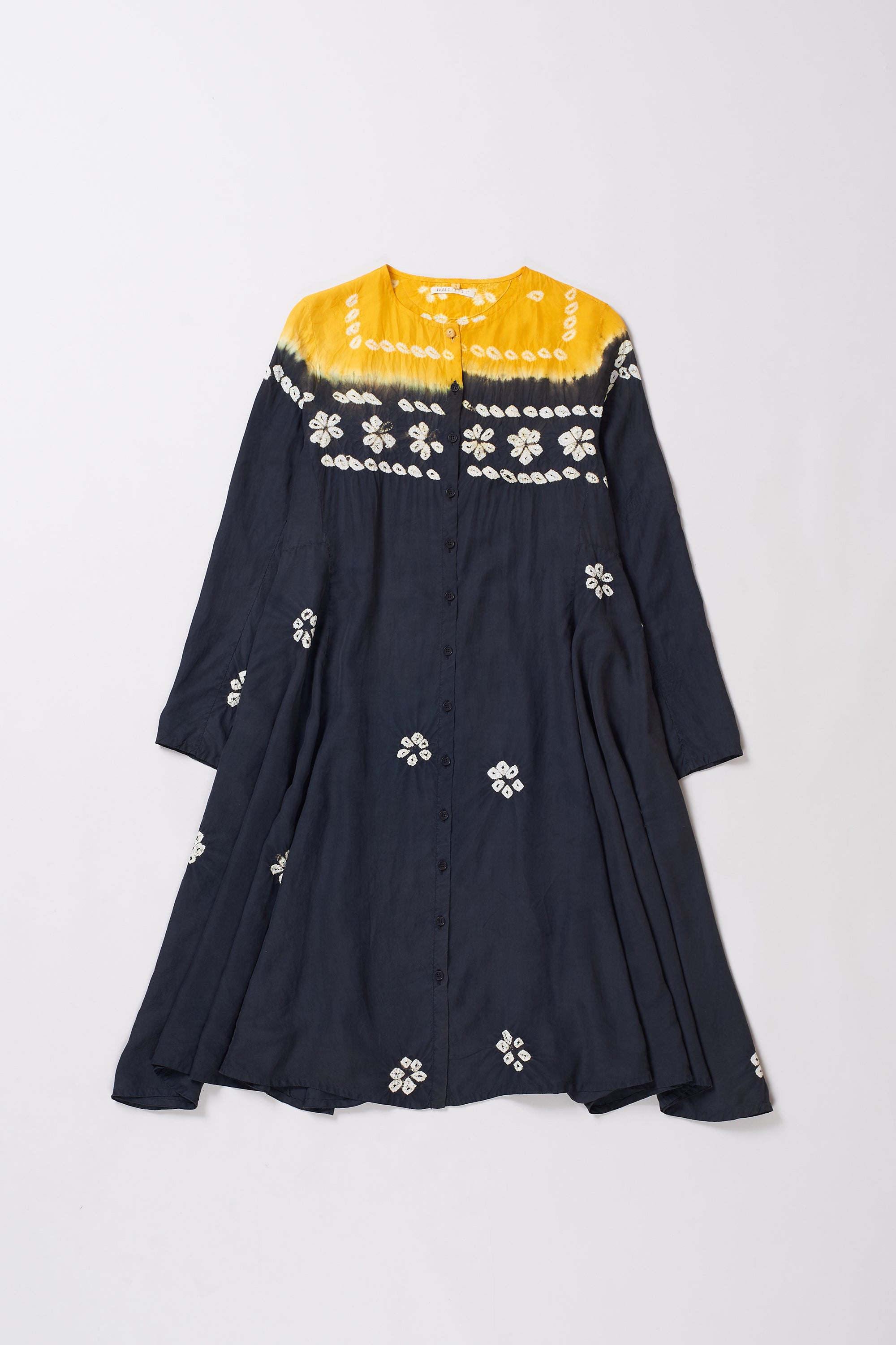 SILK BLEND MULTI COLOUR SHIBORI DRESS