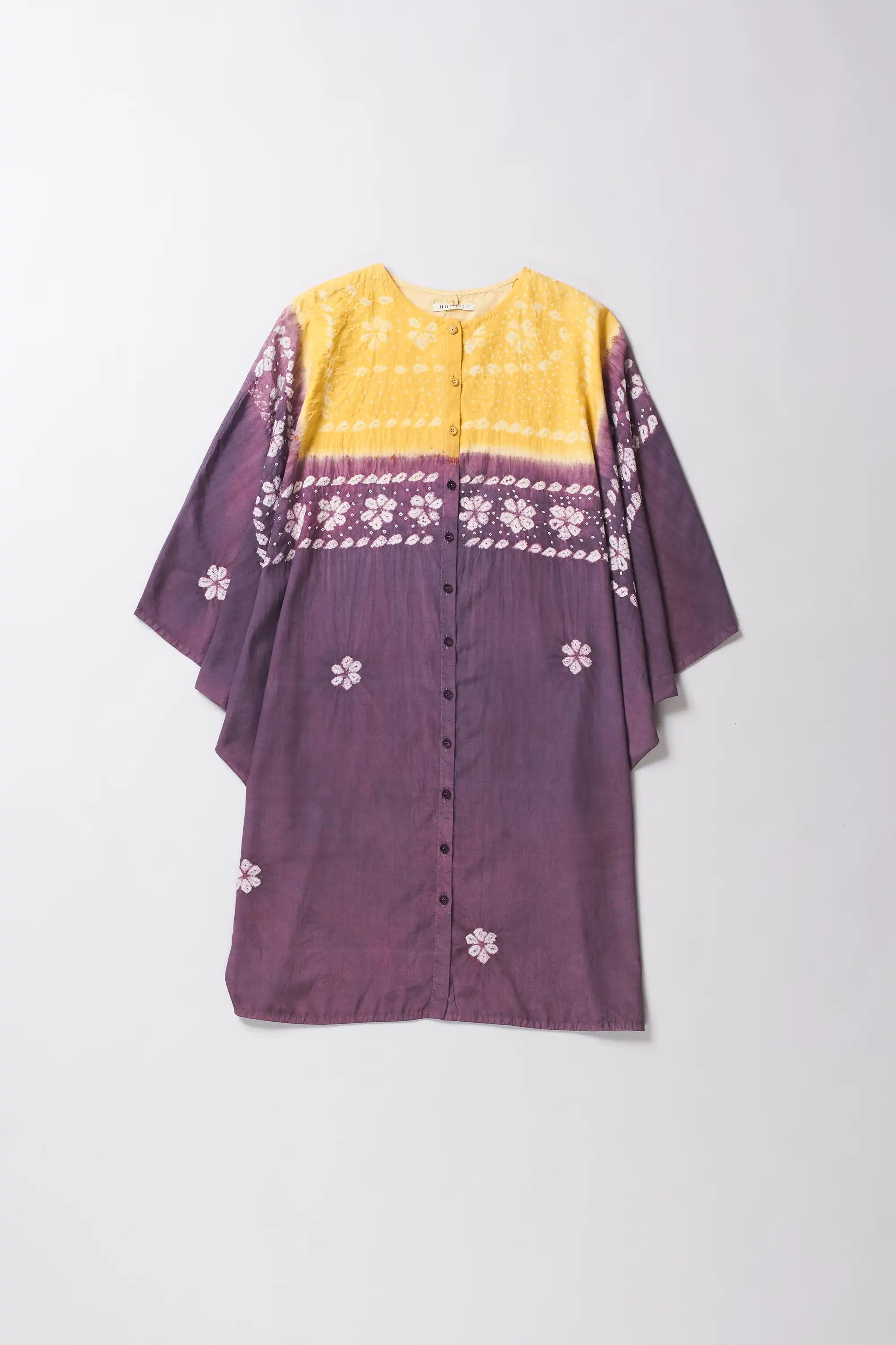 Multi Colour Cotton Silk Shibori Dress