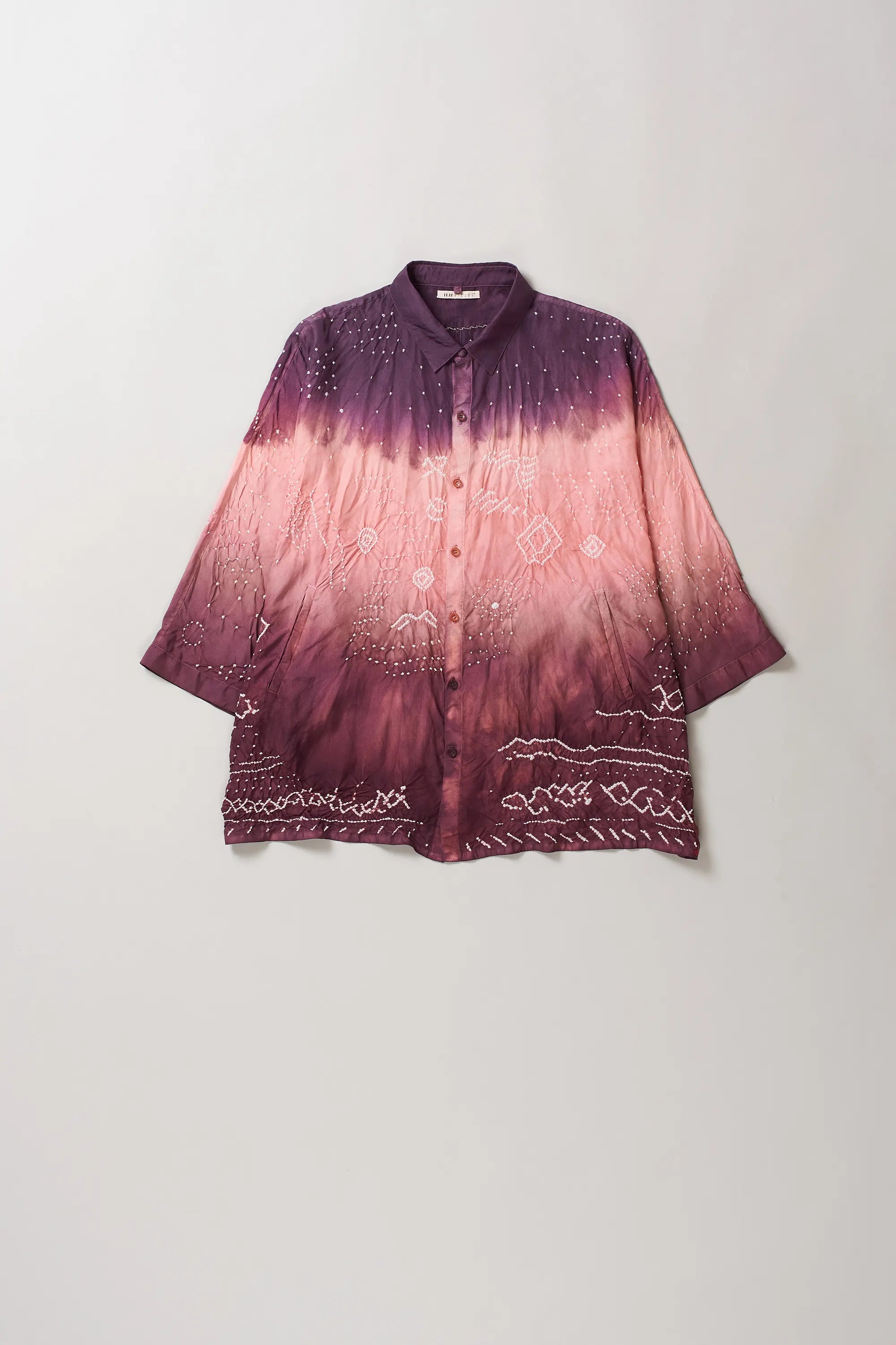 Shade Of Pink Silk Bandhani Unisex Shirt
