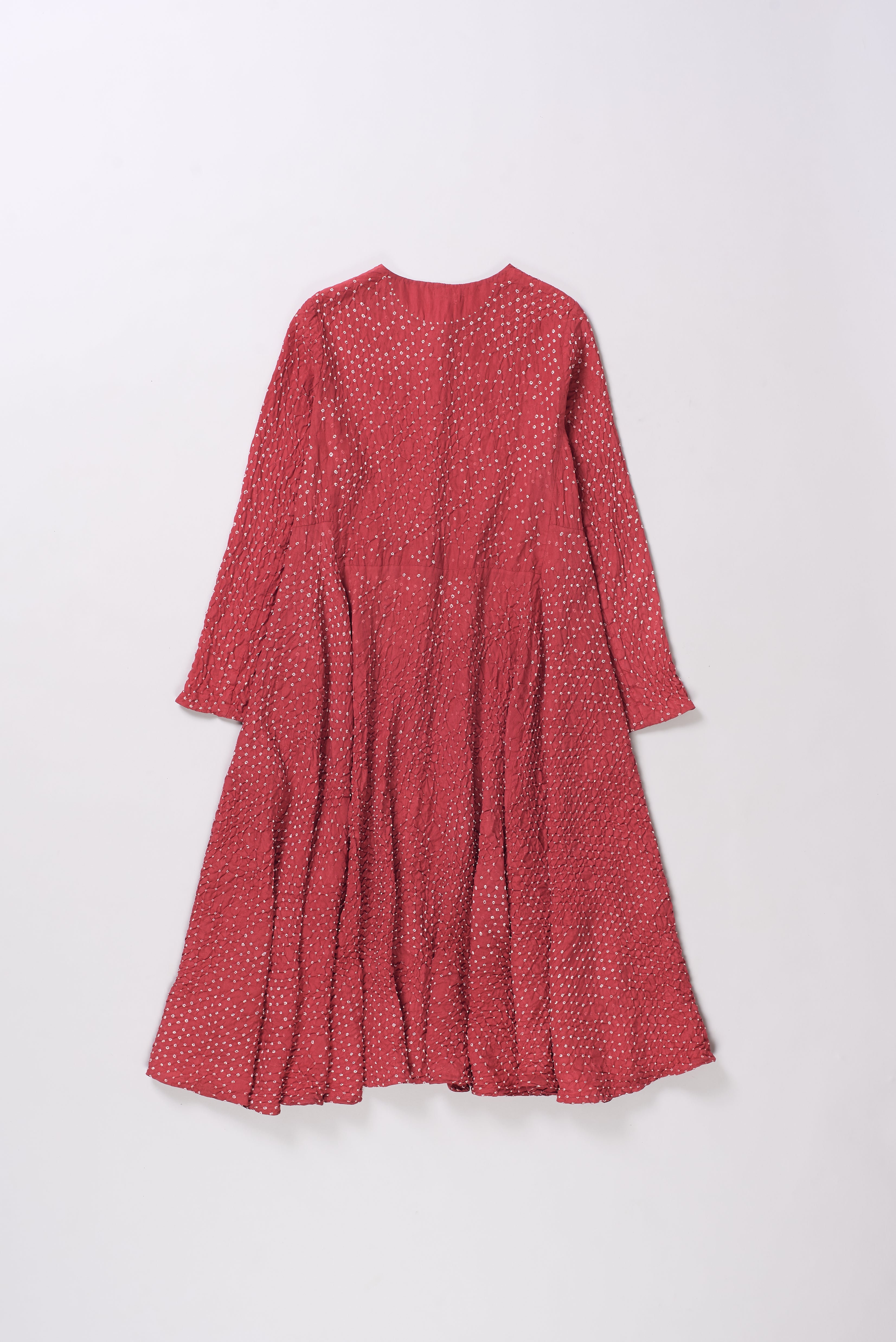 CRIMSON PINK DYED BANDHANI DRESS