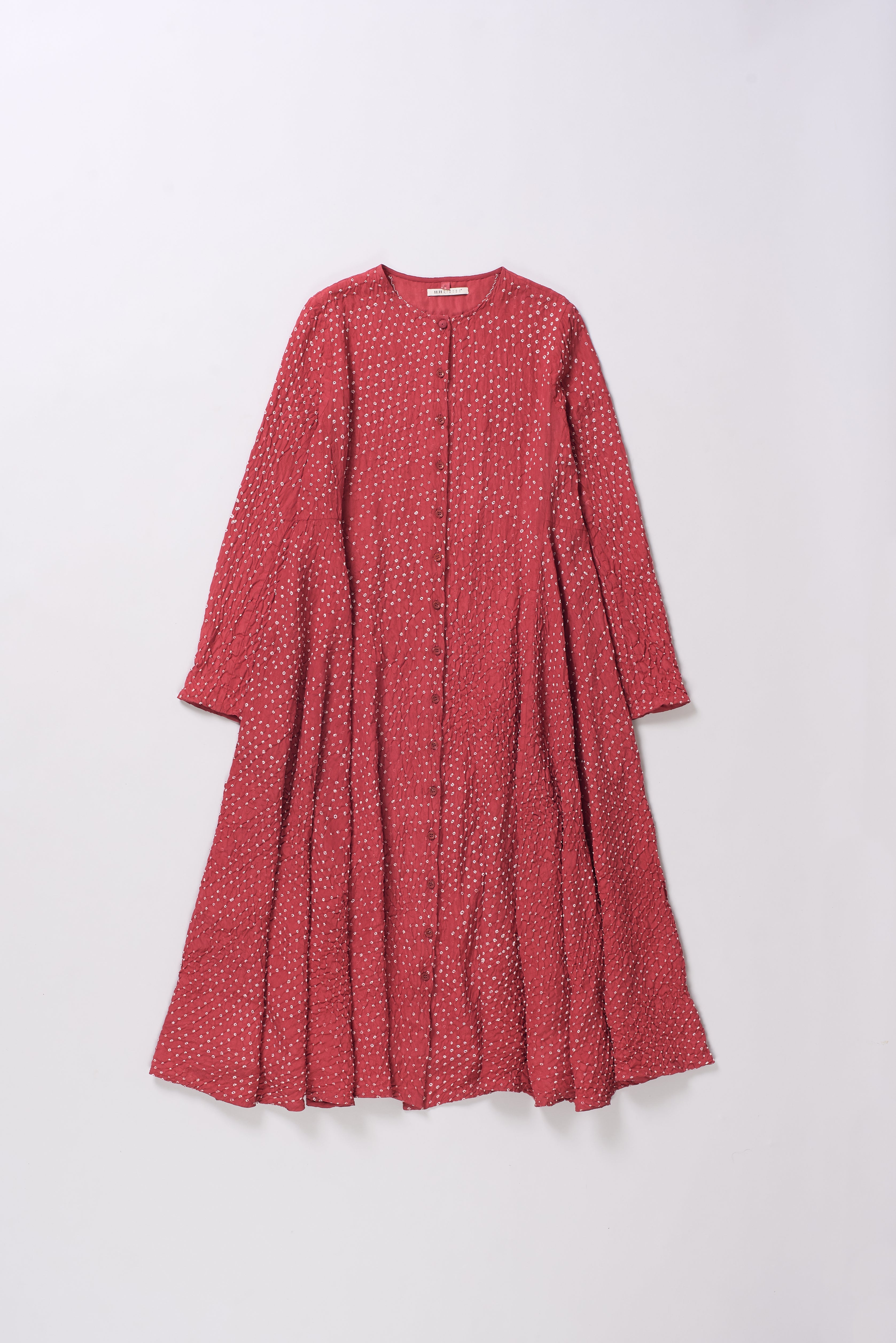 CRIMSON PINK DYED BANDHANI DRESS