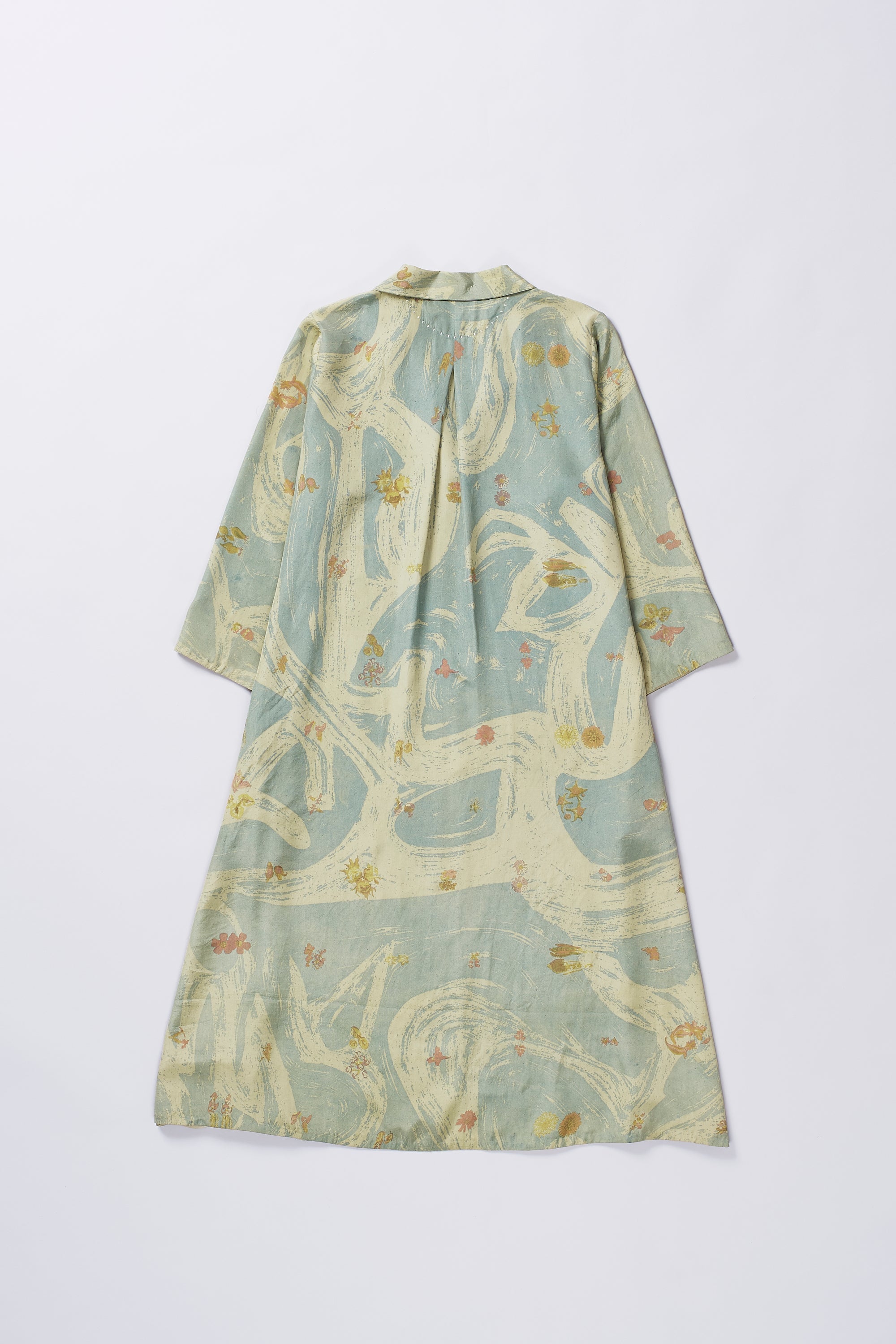 Ocean Blue Screen Print Dress