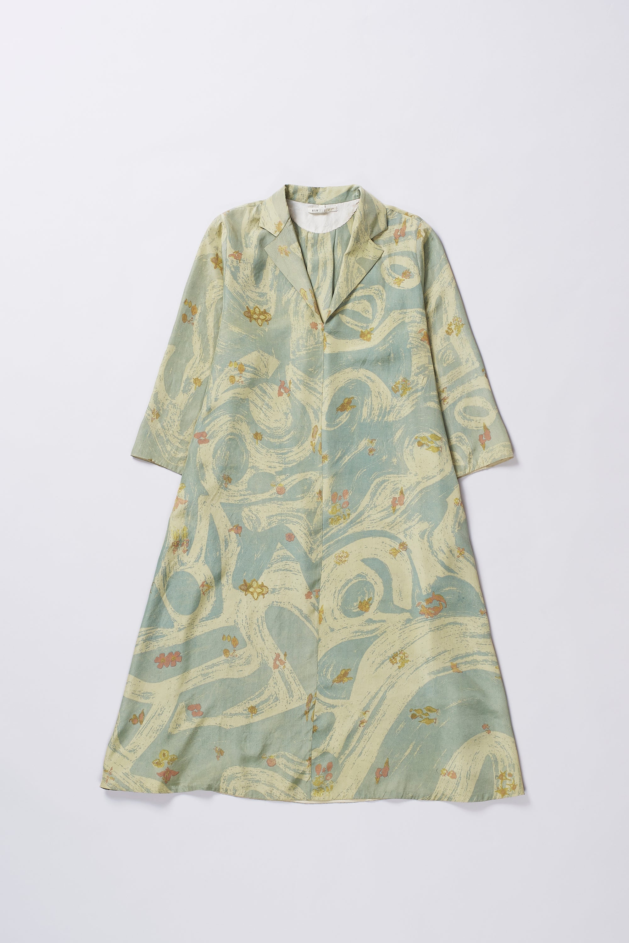 Ocean Blue Screen Print Dress