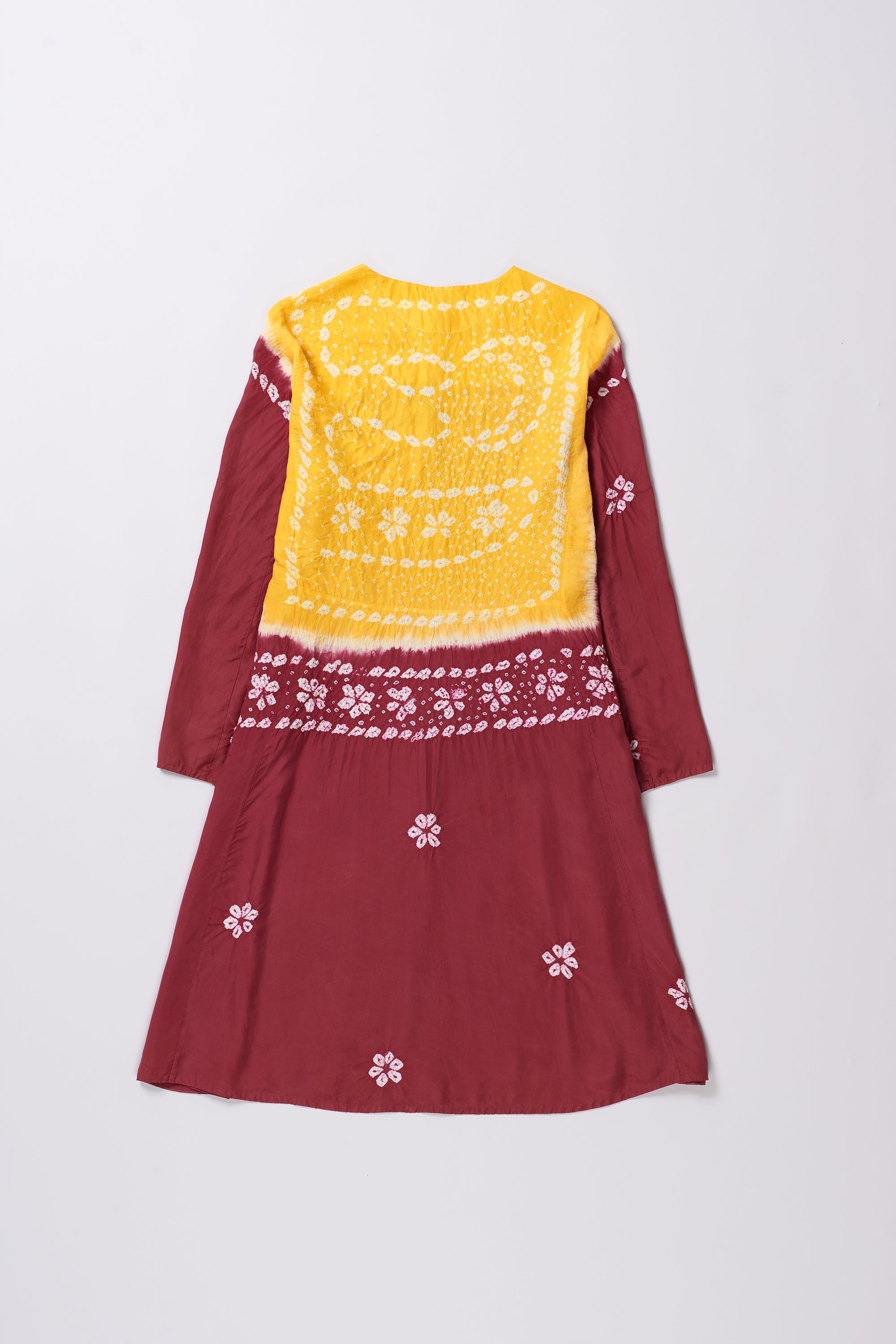 SILK BLEND MULTI COLOUR SHIBORI DRESS