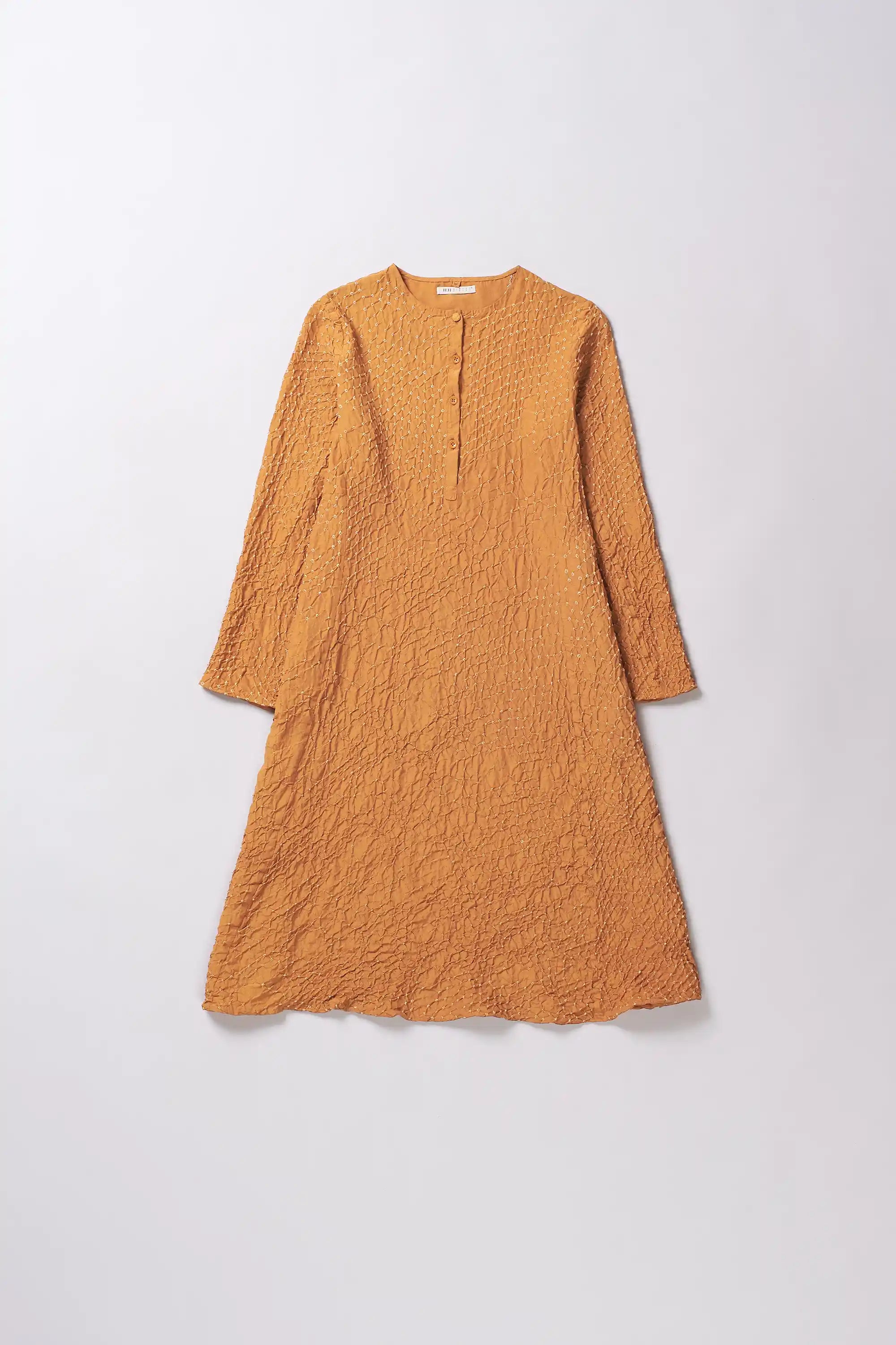 Mustard Yellow Bandhani Dress