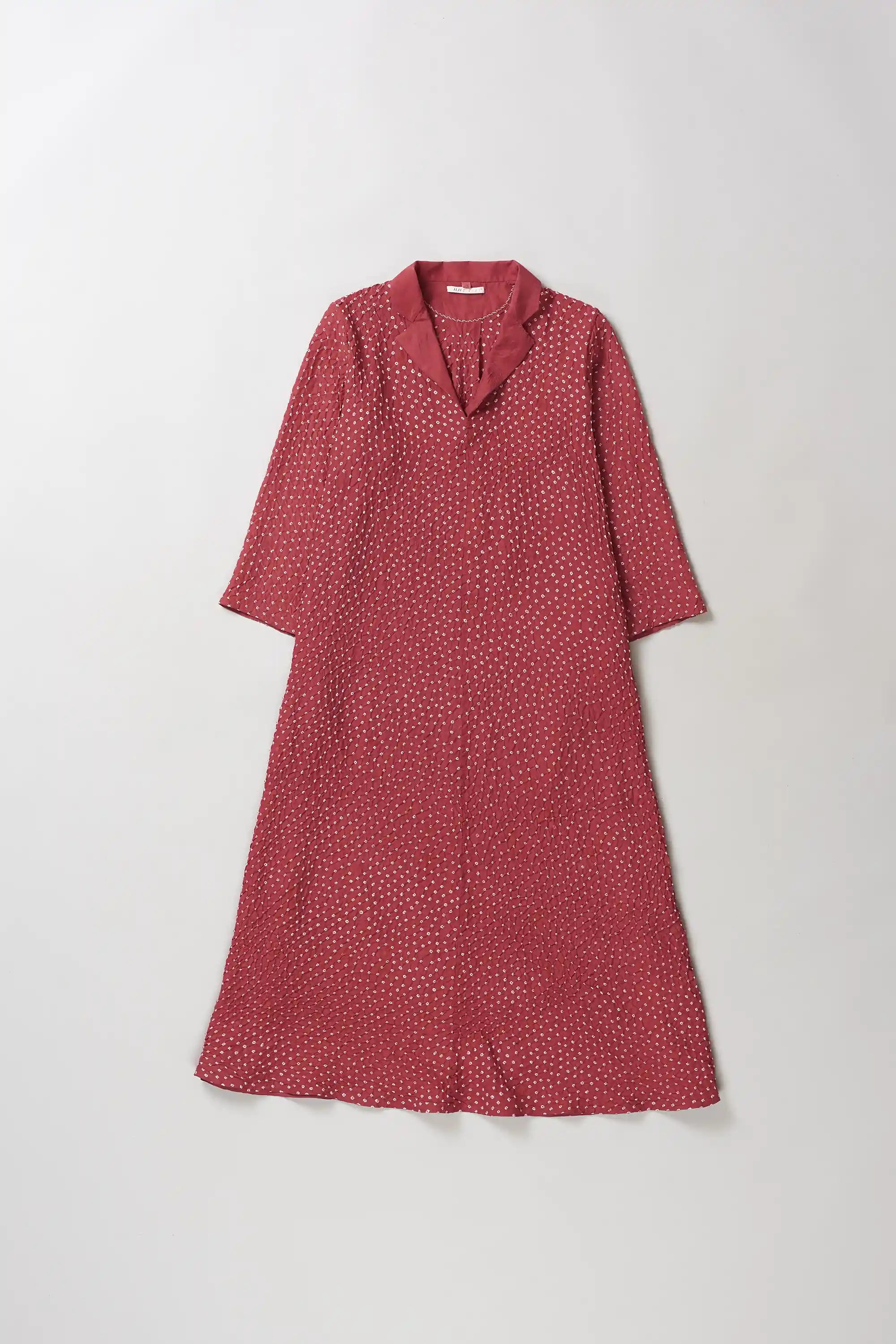 Red Silk Bandhani Dress