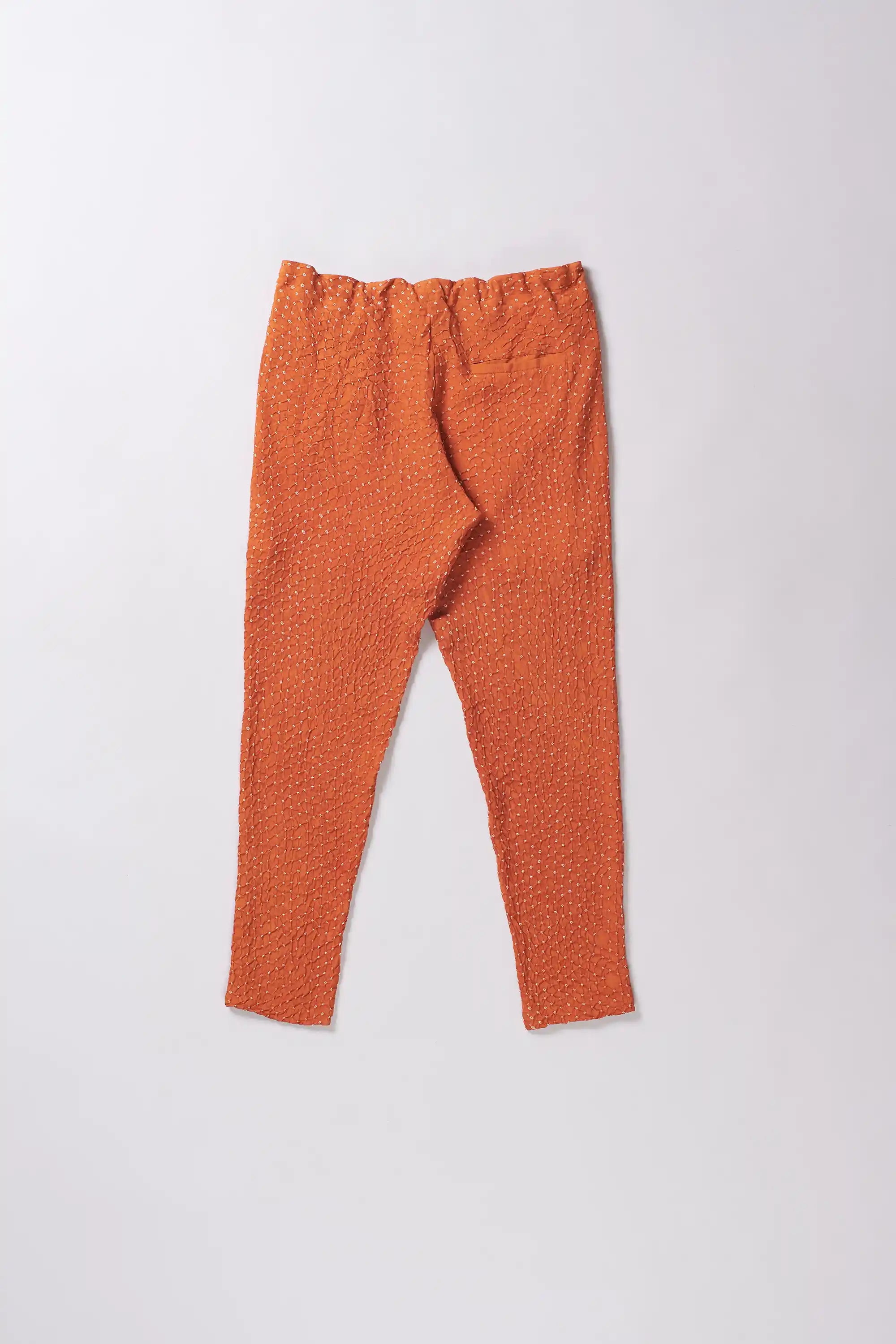 Sunset Orange Soft Silk Bandhani Pant