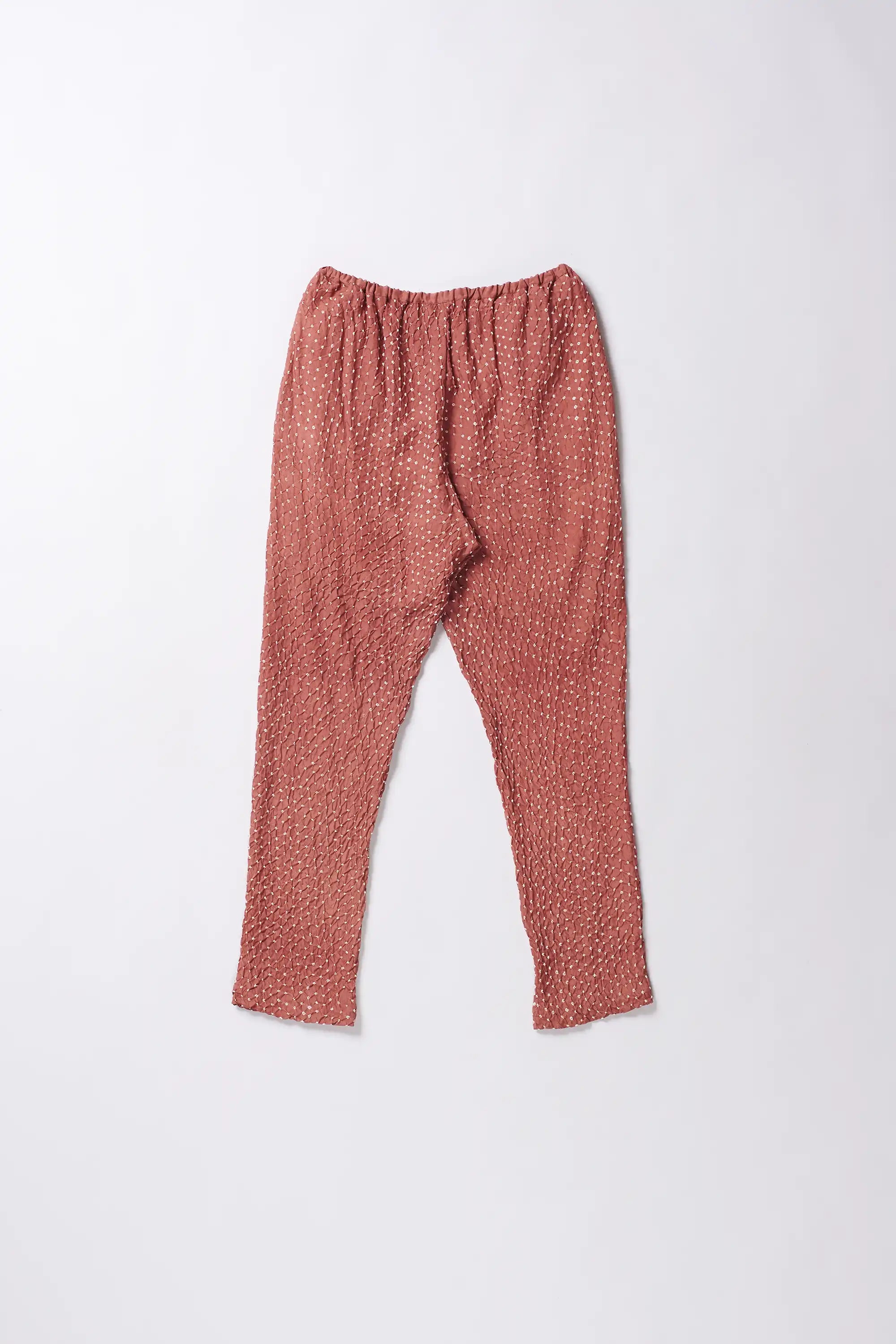 Rouge Pink Bandhani Silk Trouser