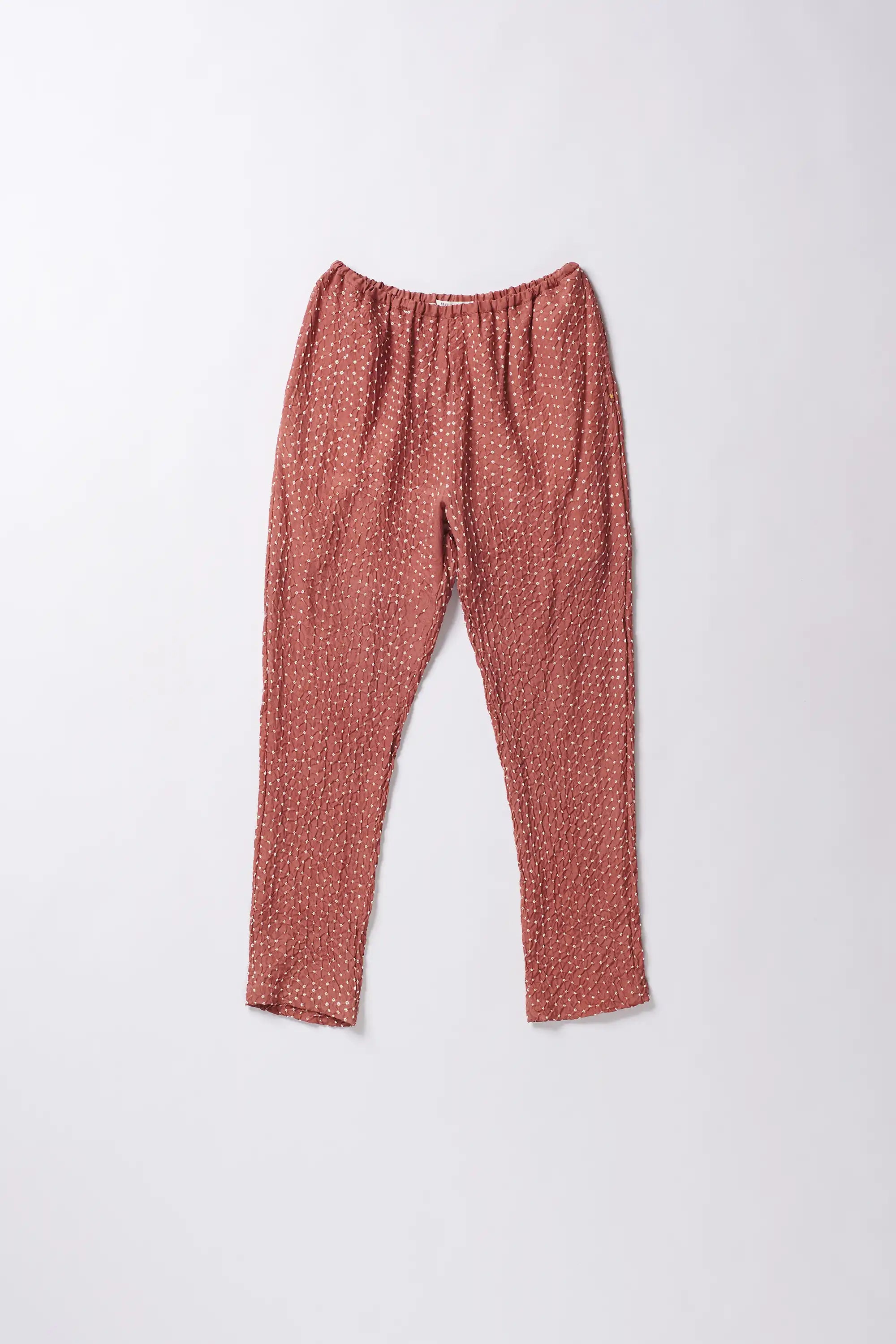 Rouge Pink Bandhani Silk Trouser