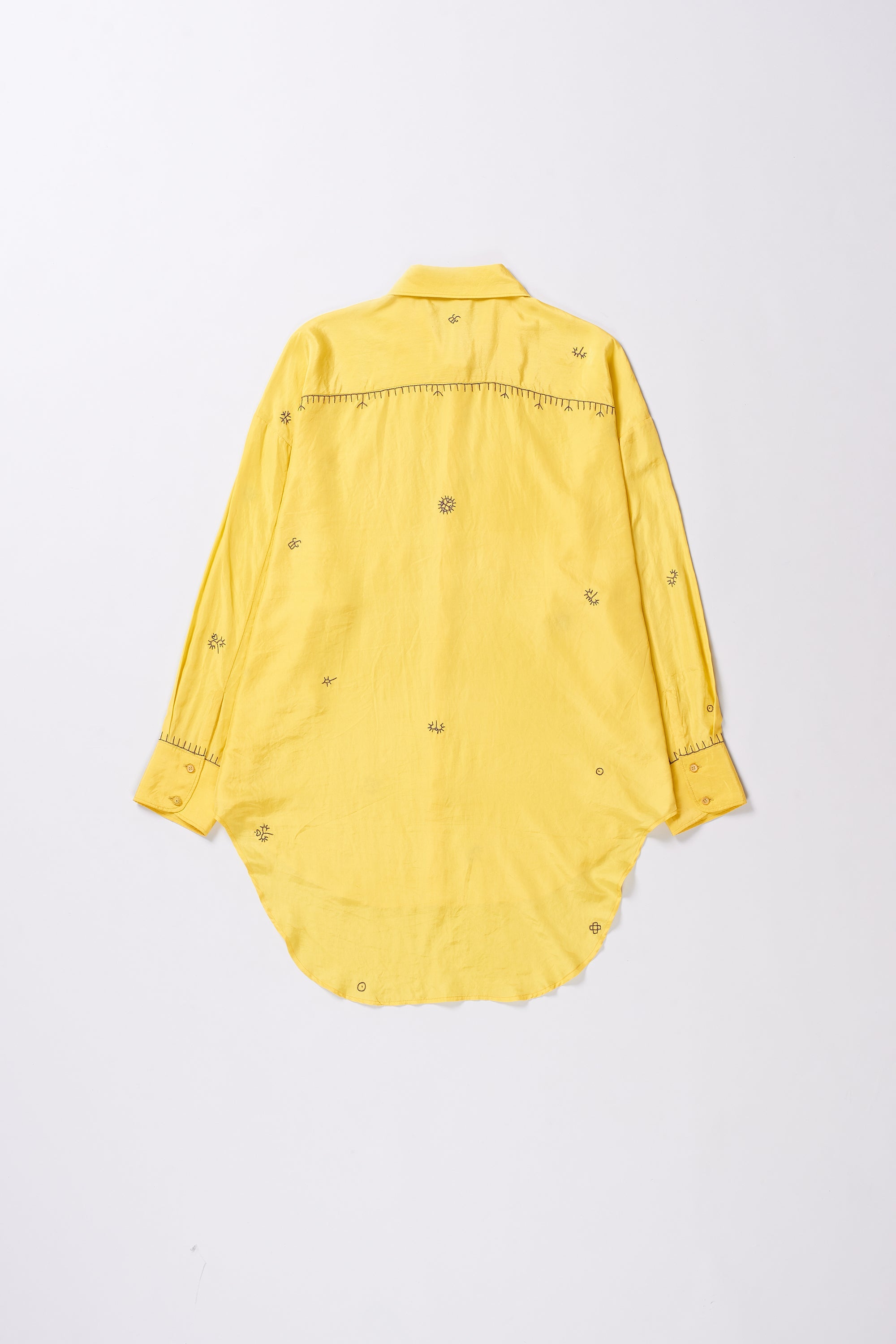 RELAXED FIT SHIRT EMBROIDERED DYED IN LEMON YELLOW