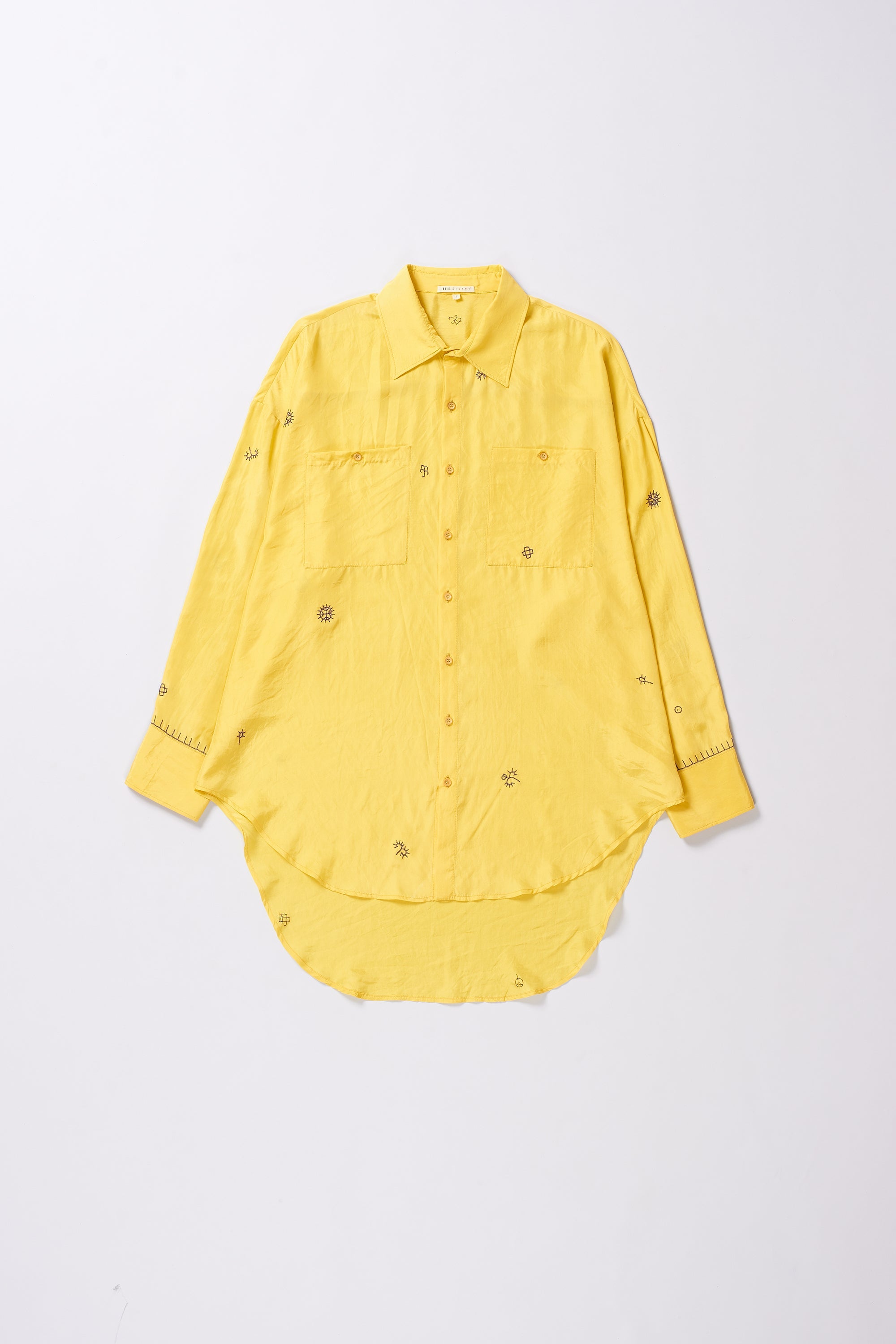RELAXED FIT SHIRT EMBROIDERED DYED IN LEMON YELLOW