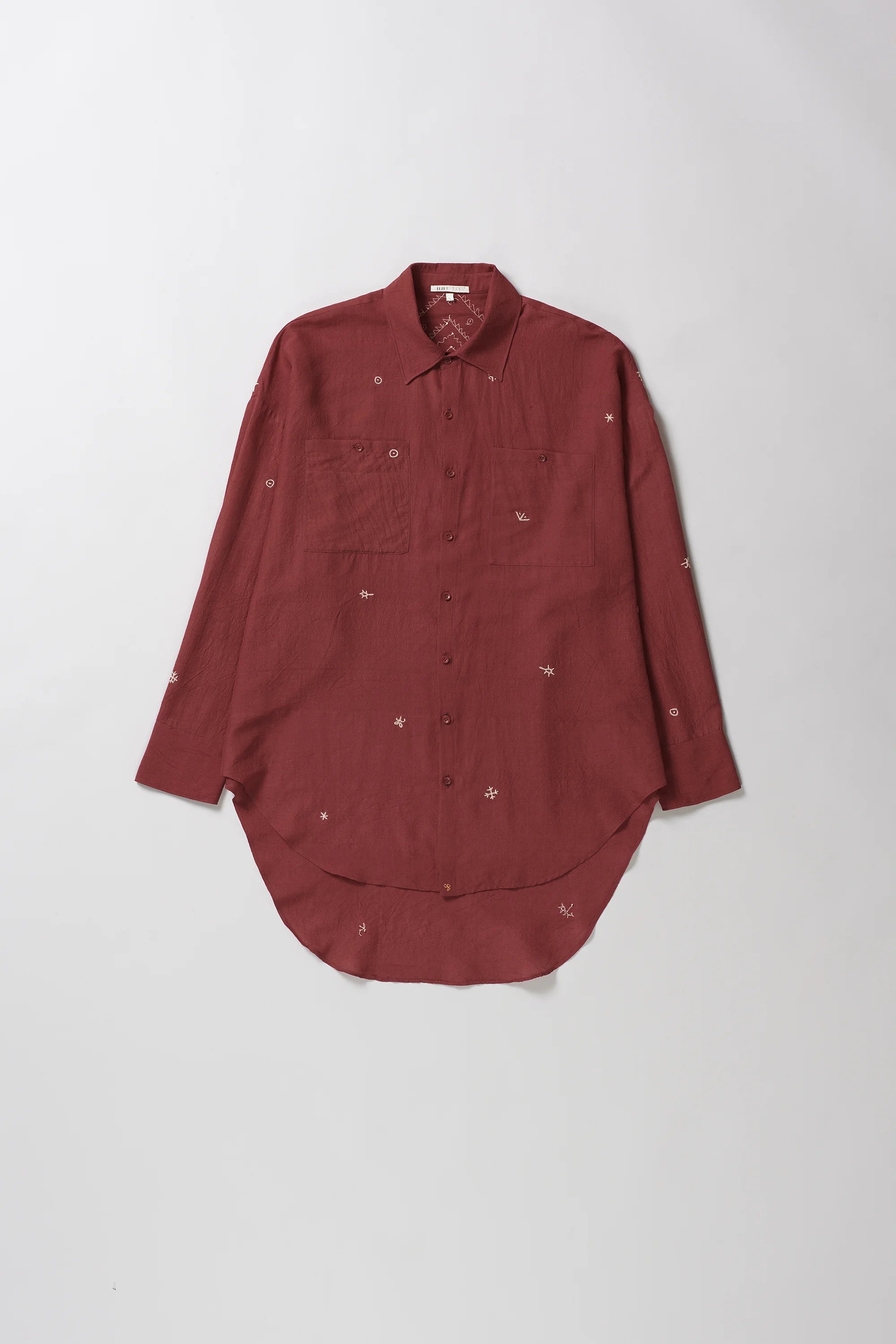 Crimson Pink Hand Embroidered Shirt