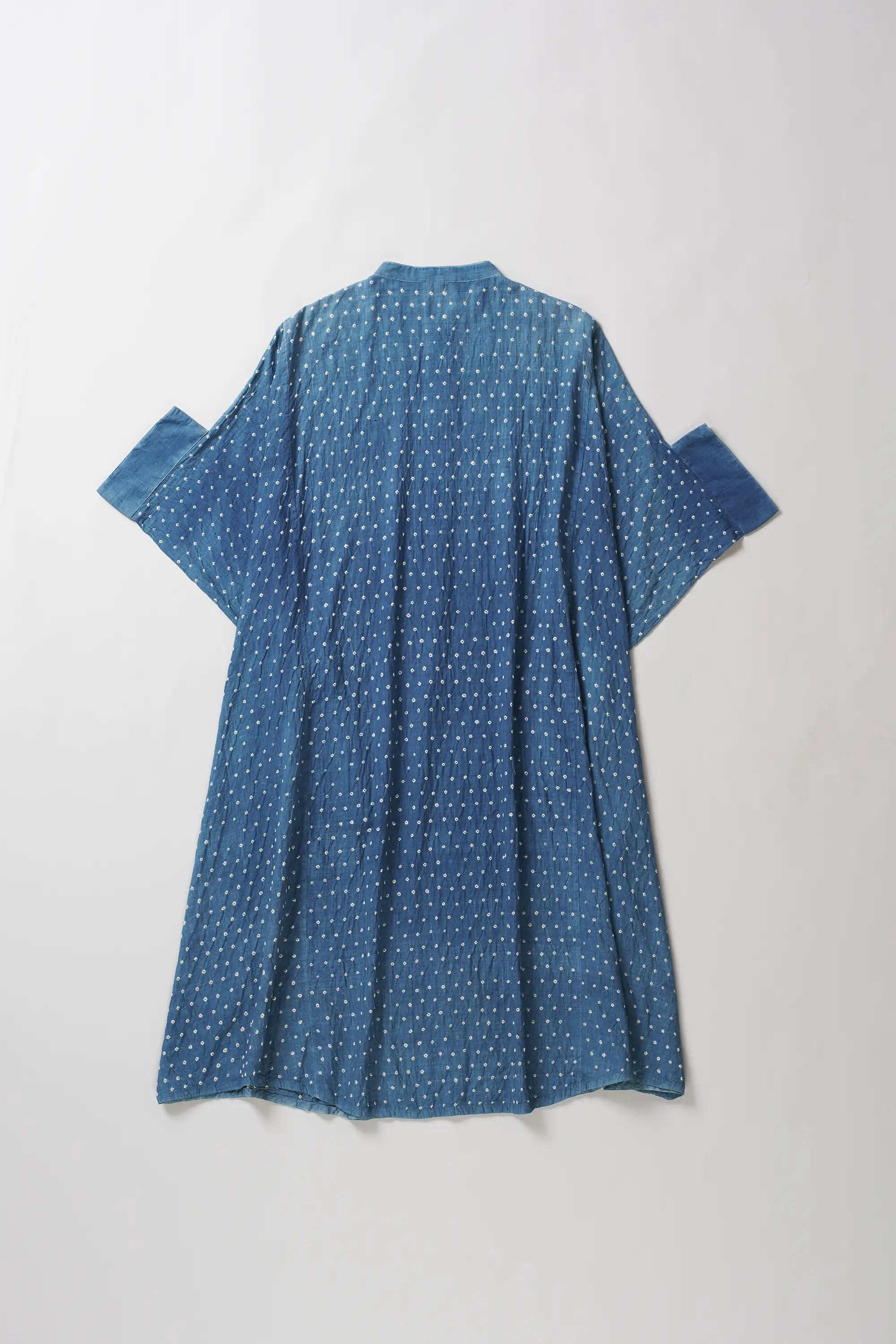 Indigo Drape Dress Speckled With Bandhani