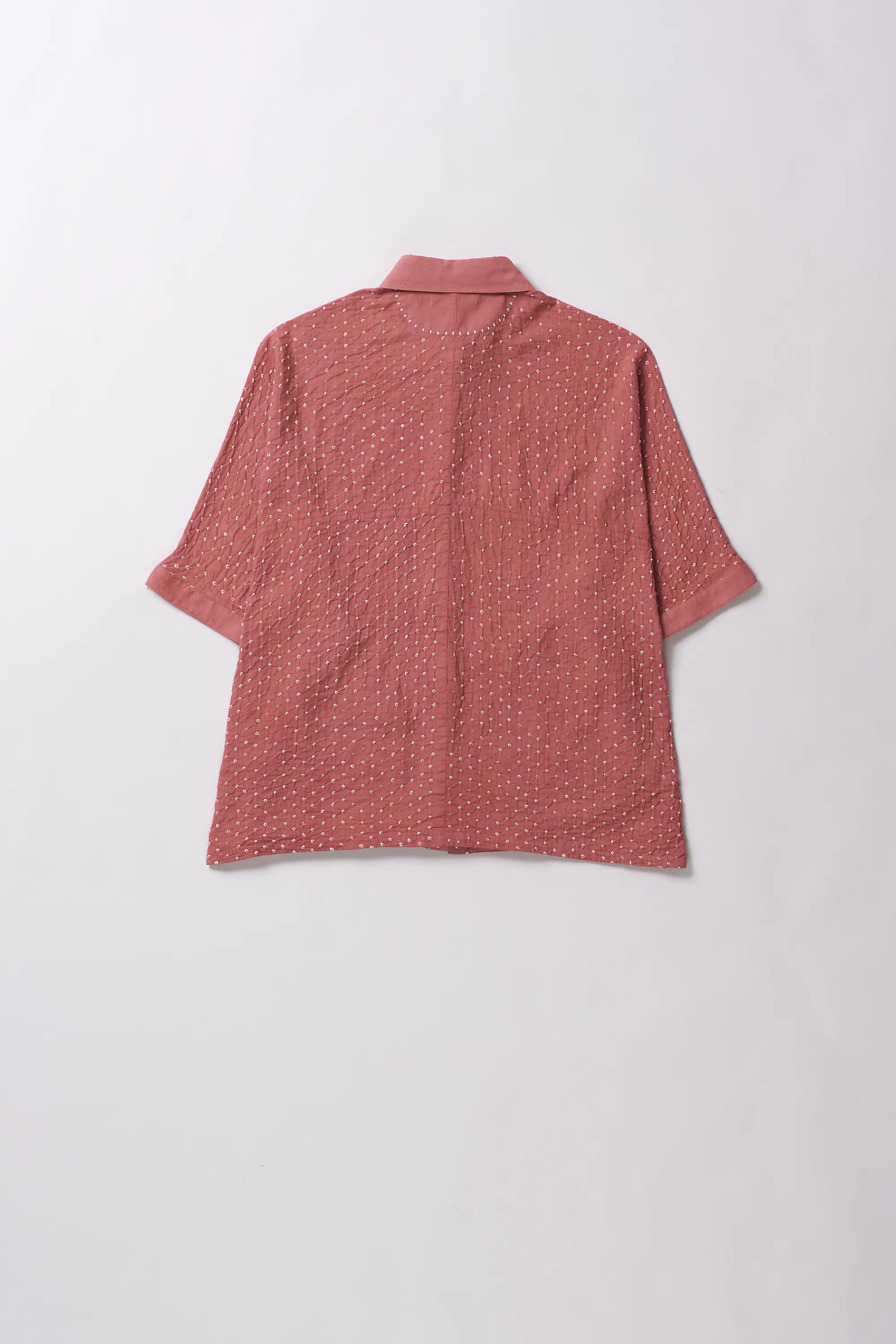 Pink Wood Bandhani Shirt