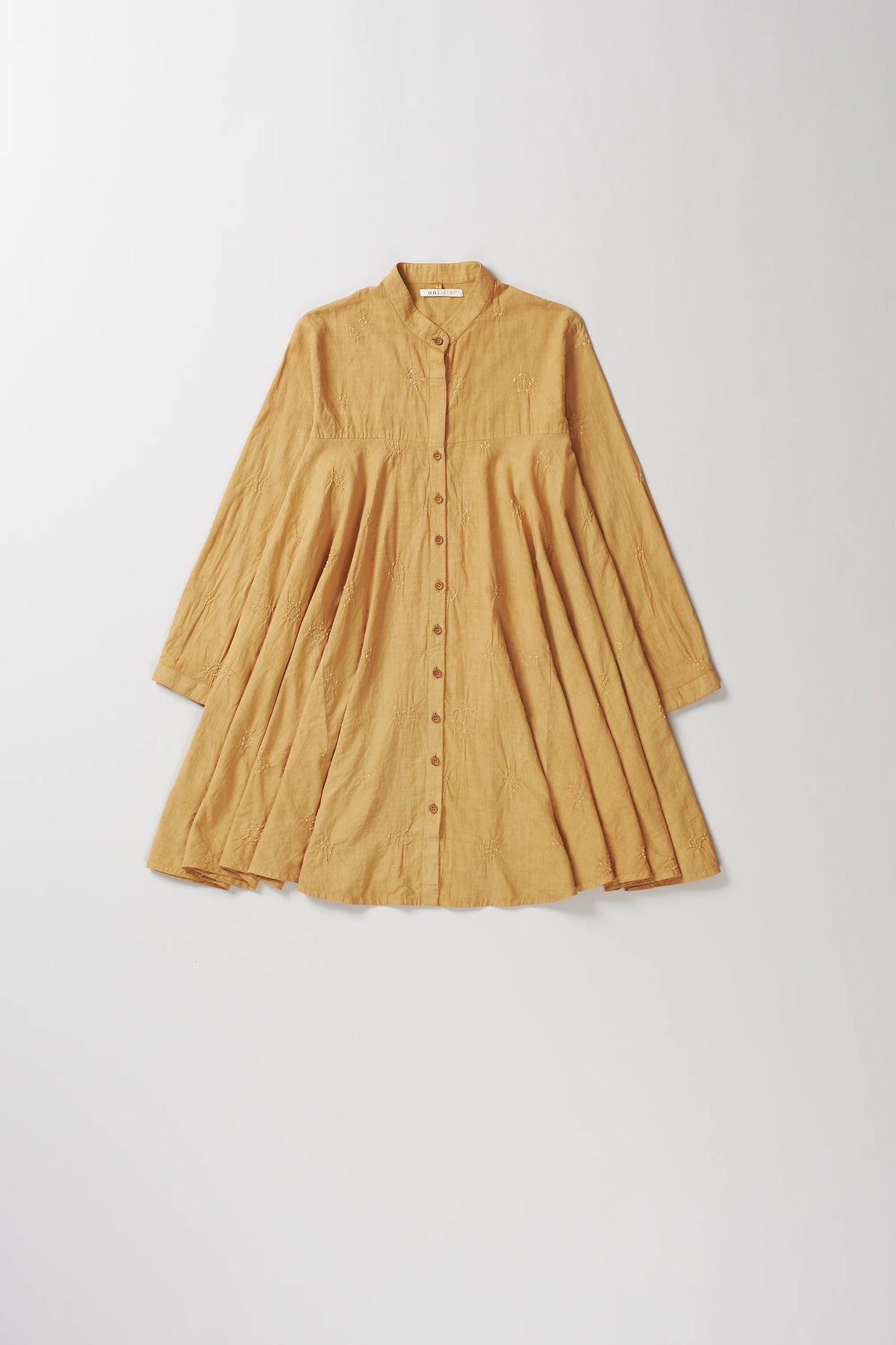 Mustard Yellow Bandhani Cotton Dress