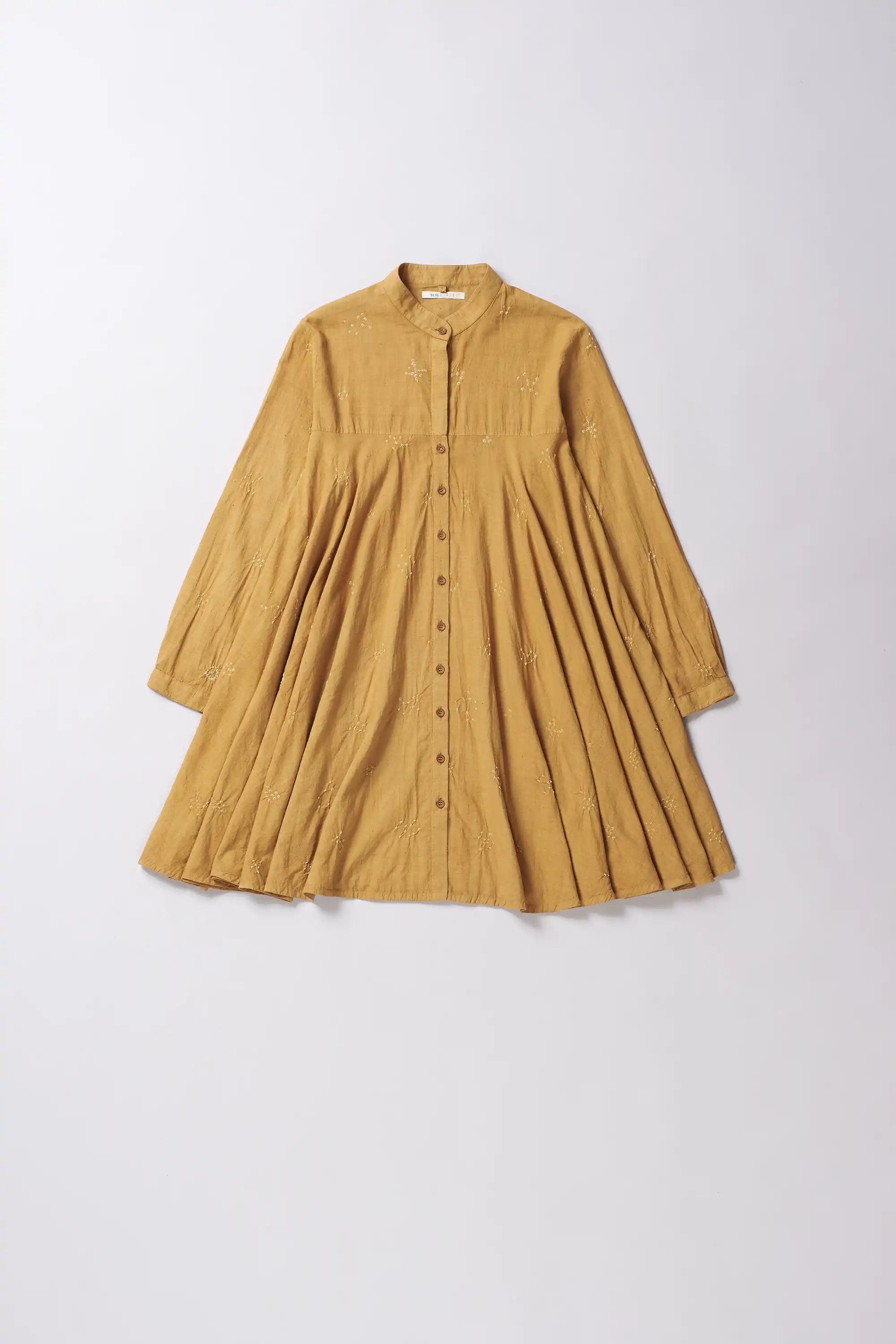 Mustard Yellow Cotton Bandhani Dress