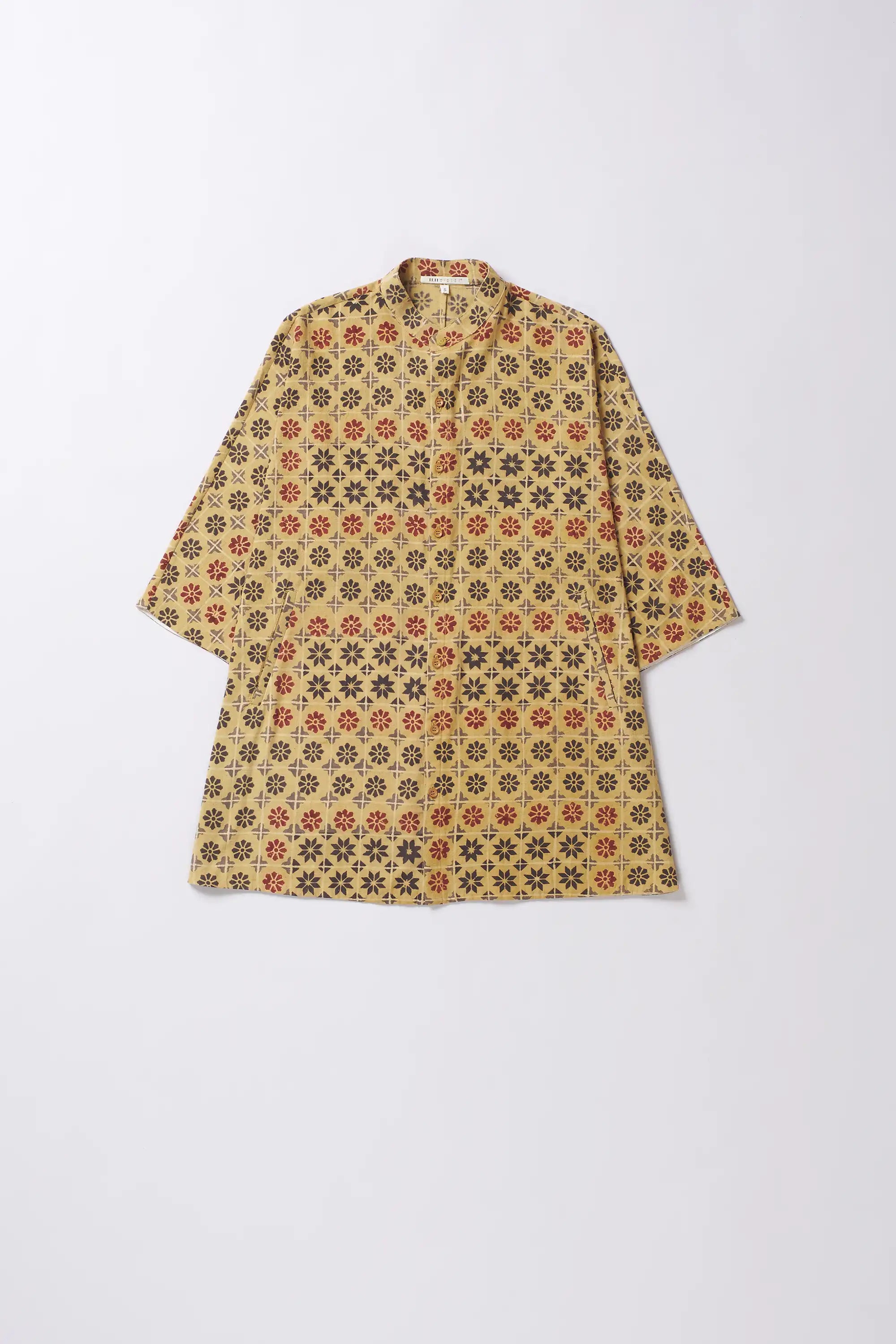 Multi Colour Block Print Cotton Shirt