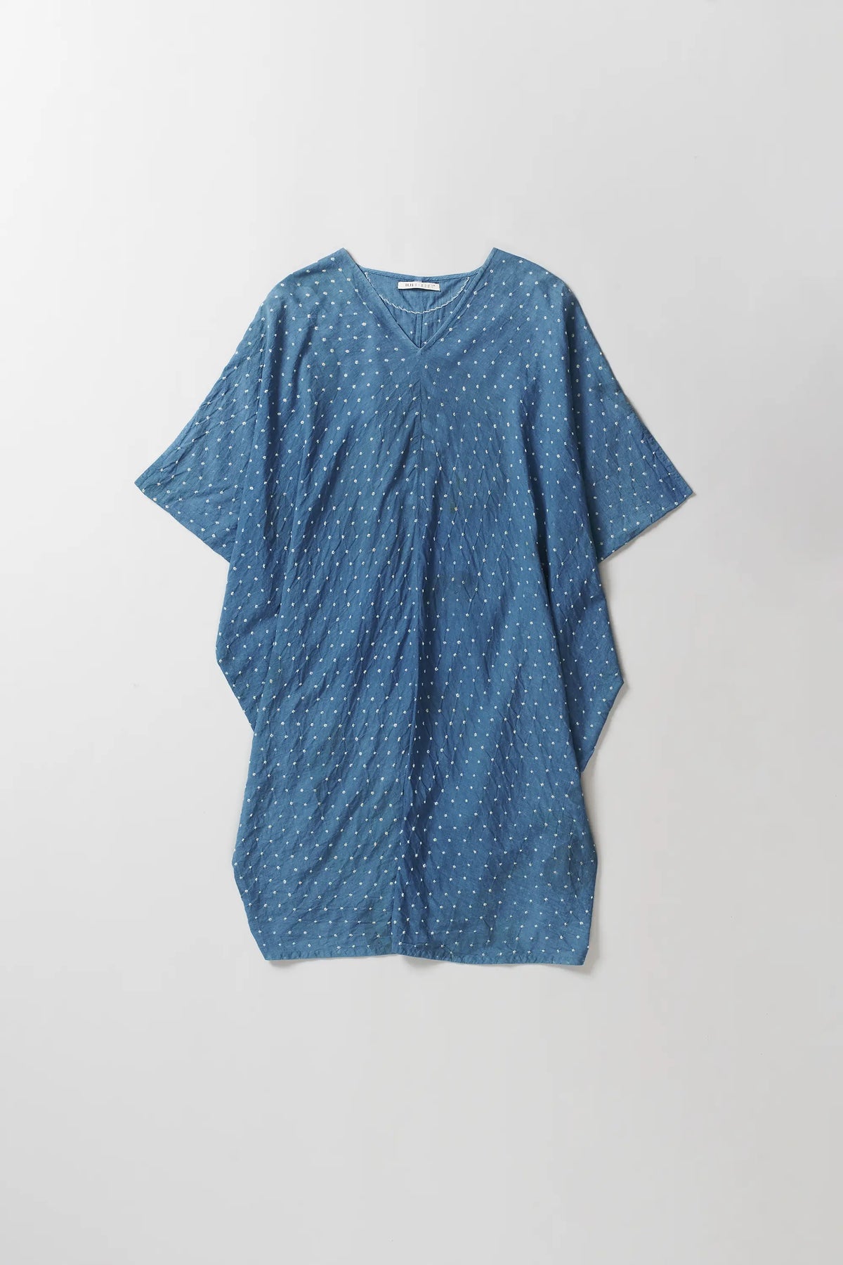 Medium Indigo Draped Bandhani Dress