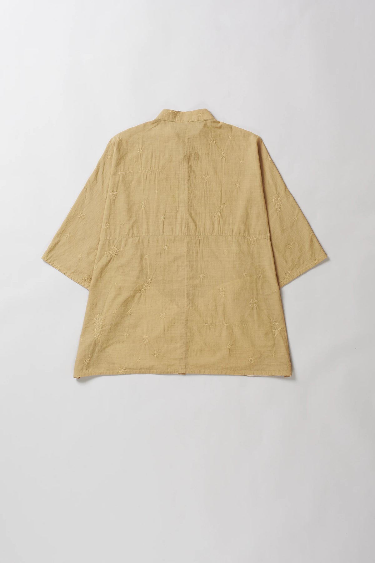 Cotton Bandhani Shirt in Ochre Yellow