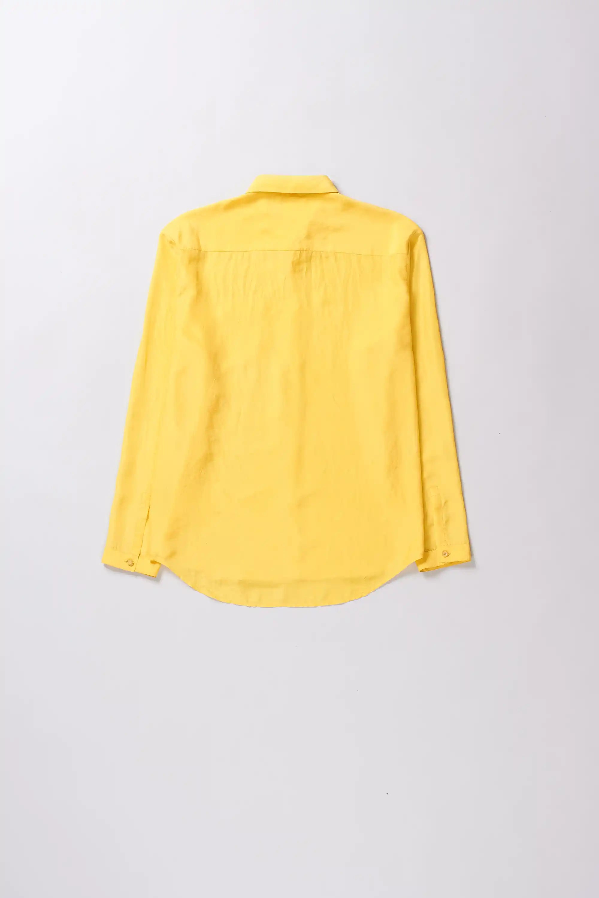 Ochre Yellow Silk Bandhani Shirt
