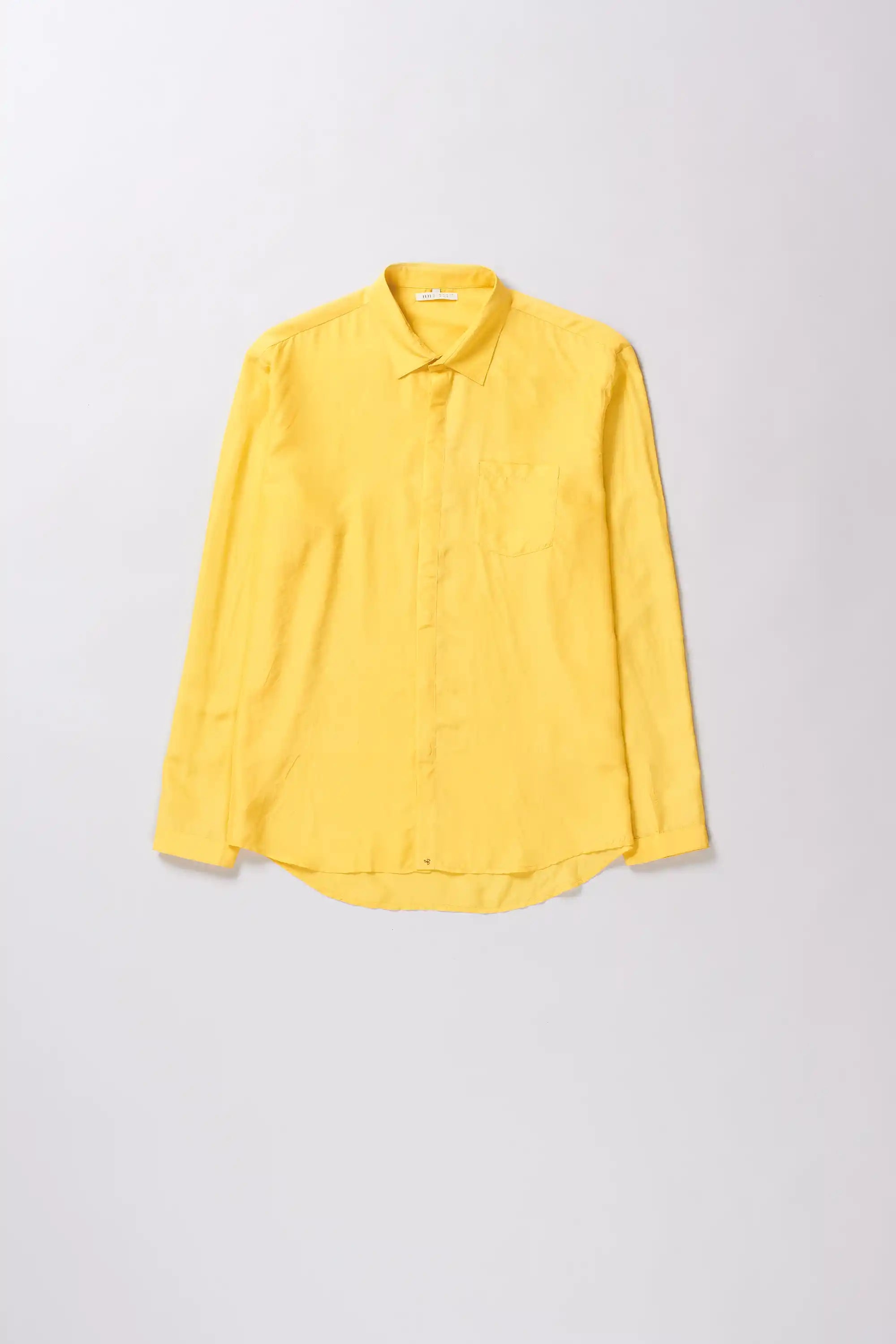 Ochre Yellow Silk Bandhani Shirt